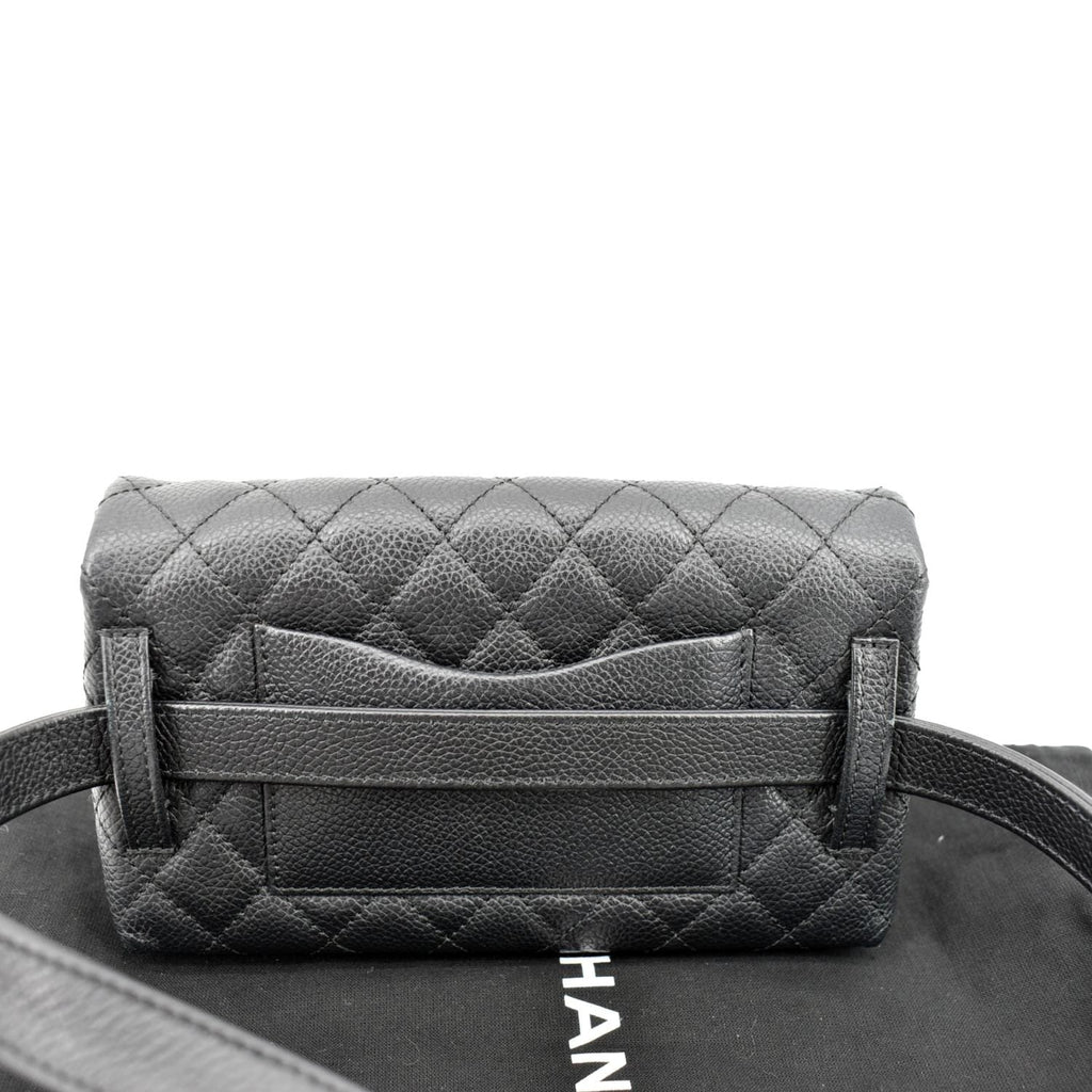 Chanel  Reissue Flap Grained Leather Waist Belt Bag Black