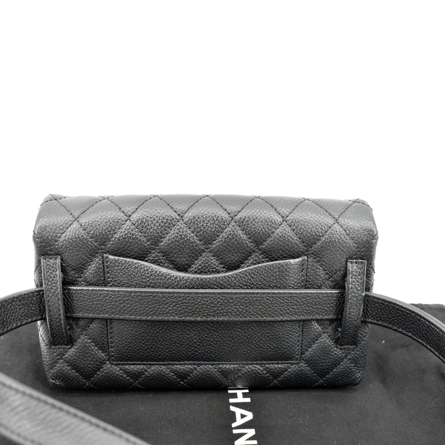 Chanel  Reissue Flap Grained Leather Waist Belt Bag Black