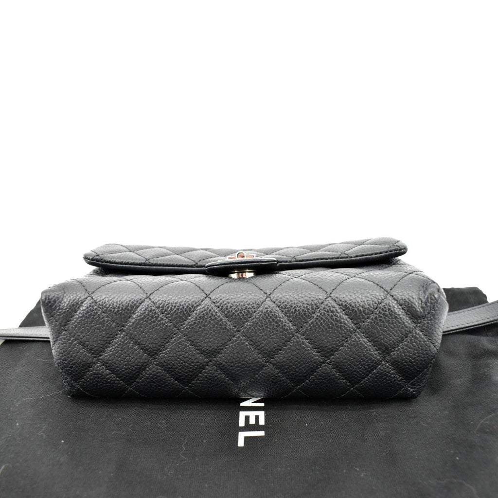 Chanel  Reissue Flap Grained Leather Waist Belt Bag Black