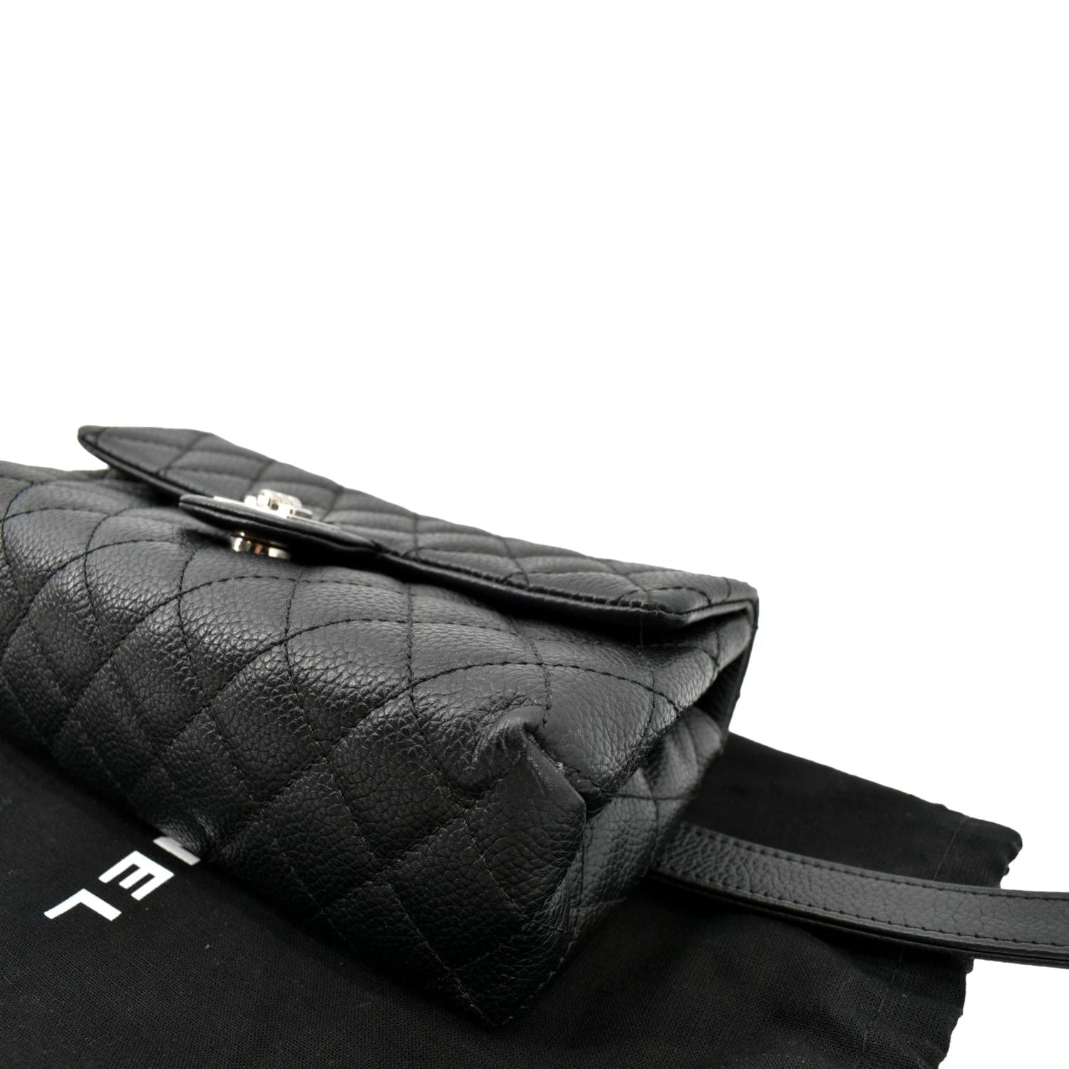 Chanel  Reissue Flap Grained Leather Waist Belt Bag Black