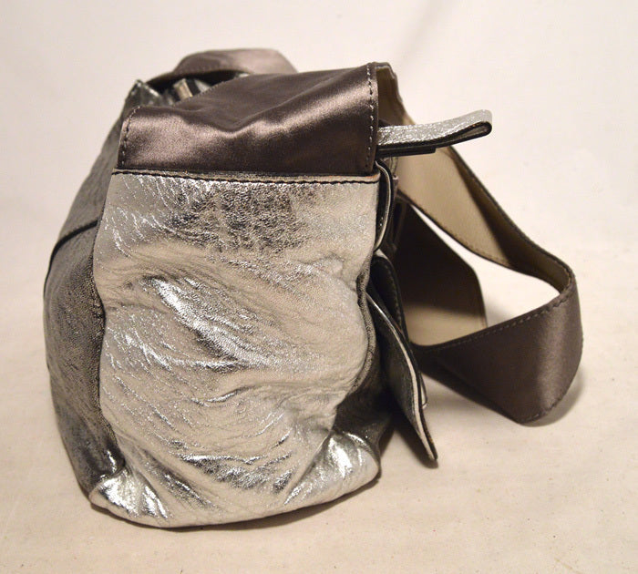 Chaneloe SiLouis Vuittoner Leather Satin Snakeskin Buckle Shoulder Bag
