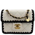 Chanel Mini My Own Frame Flap Braided Calfskin Leather Shoulder Bag White