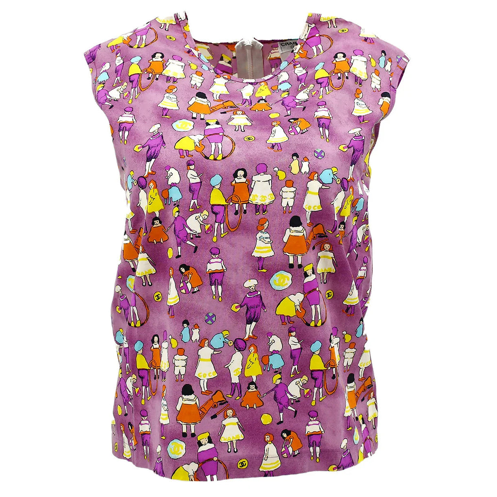 Chanel 2001 Spring graphic-print sleeveless top #42