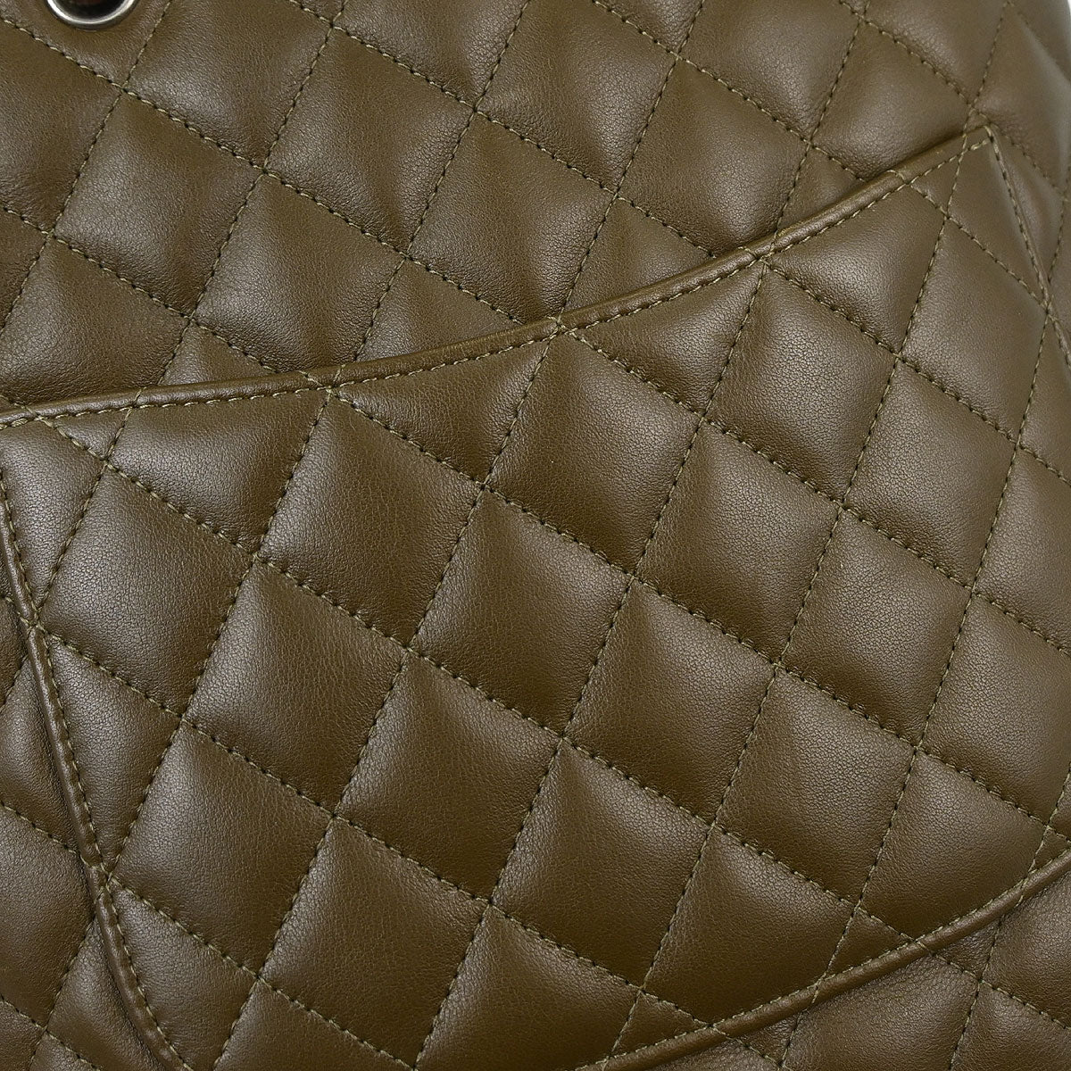 Chanel 2005-2006 Khaki Calfskin Cambon Ligne Tote Handbag