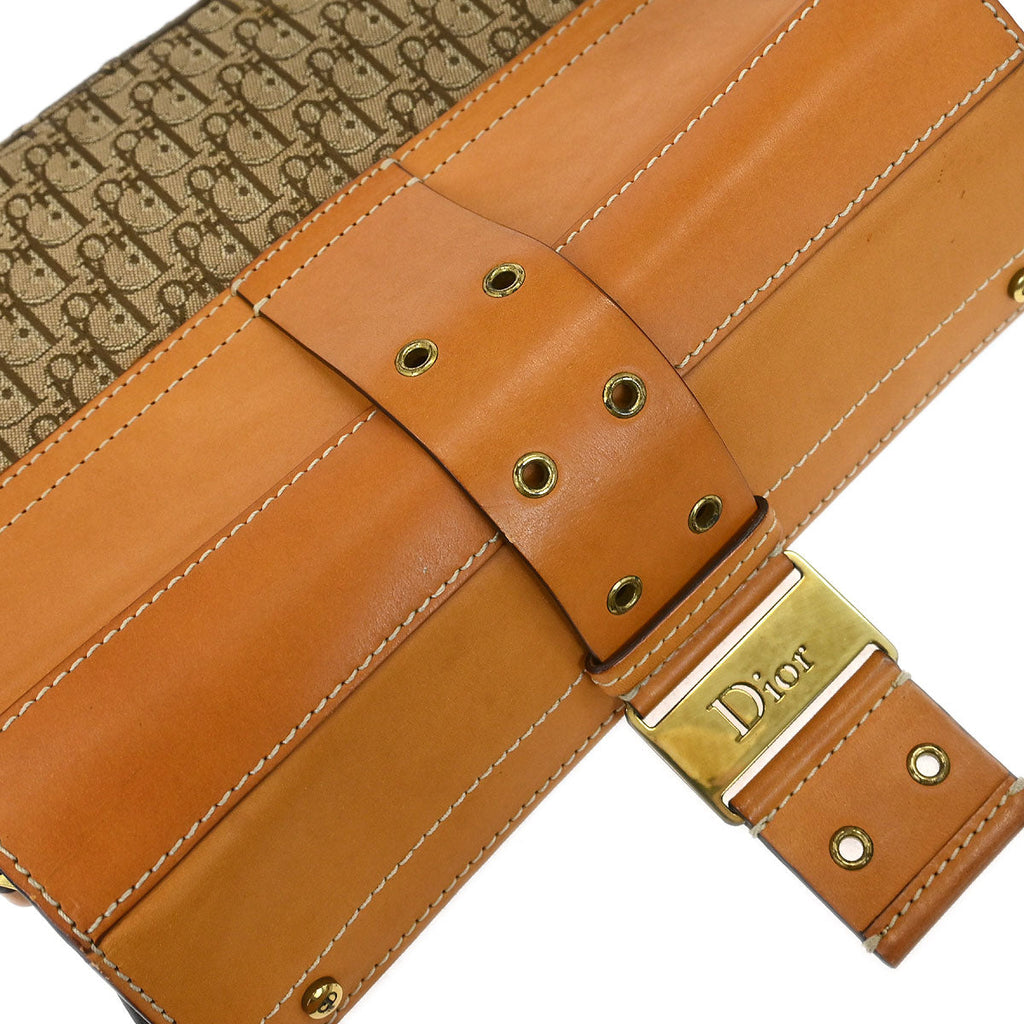 Christian Dior Brown Beige Street Chic Trotter Handbag