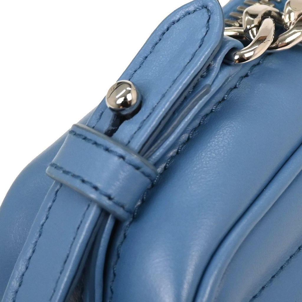 Prada Blue Leather Diagramme Chain Shoulder Bag