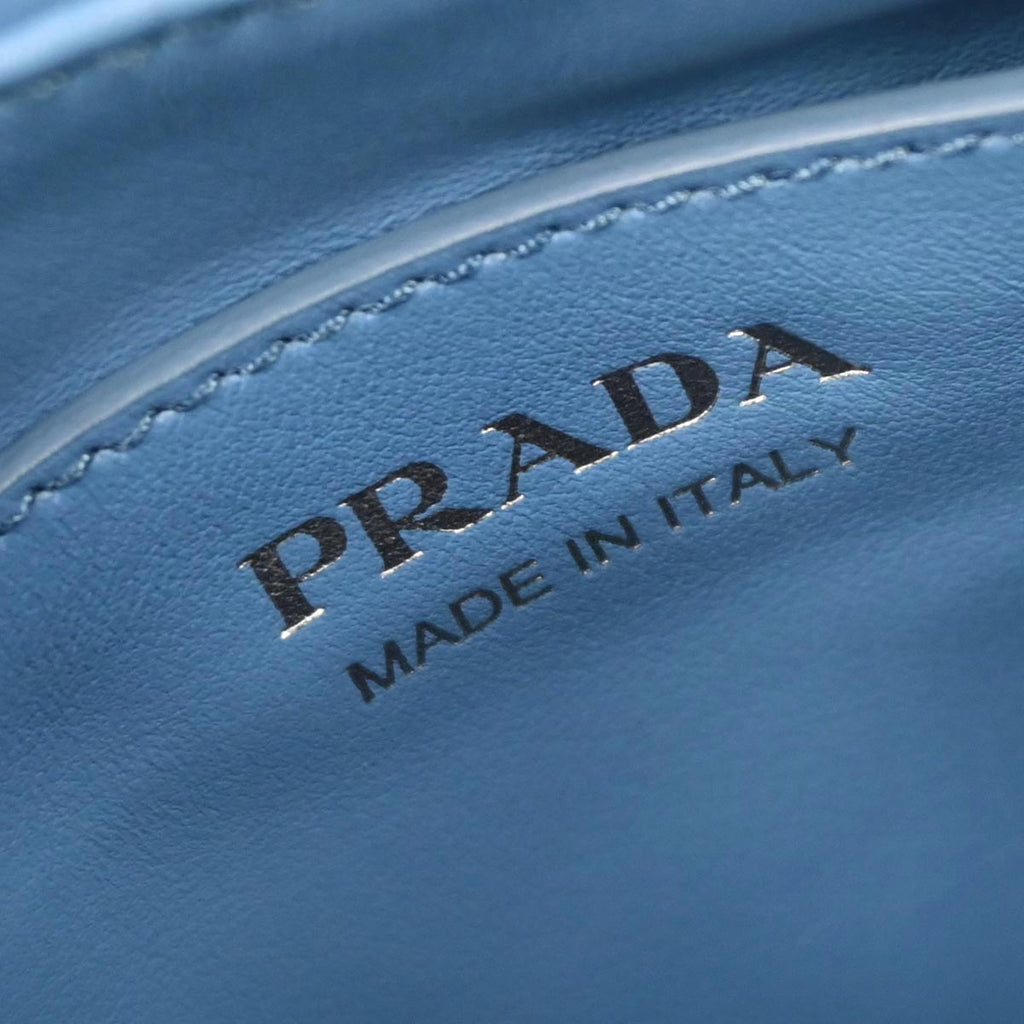 Prada Blue Leather Diagramme Chain Shoulder Bag