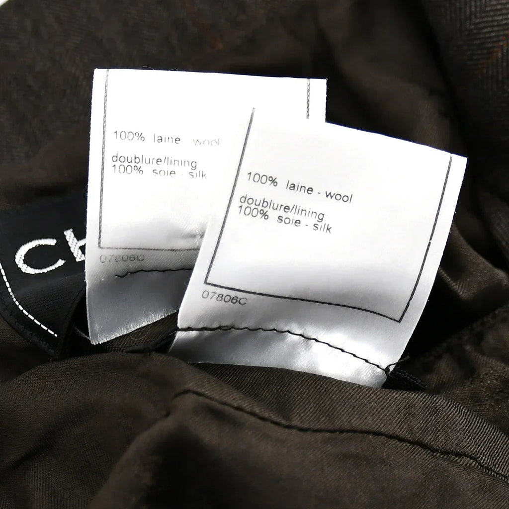 Chanel Setup Suit Jacket Skirt Brown 98A #42