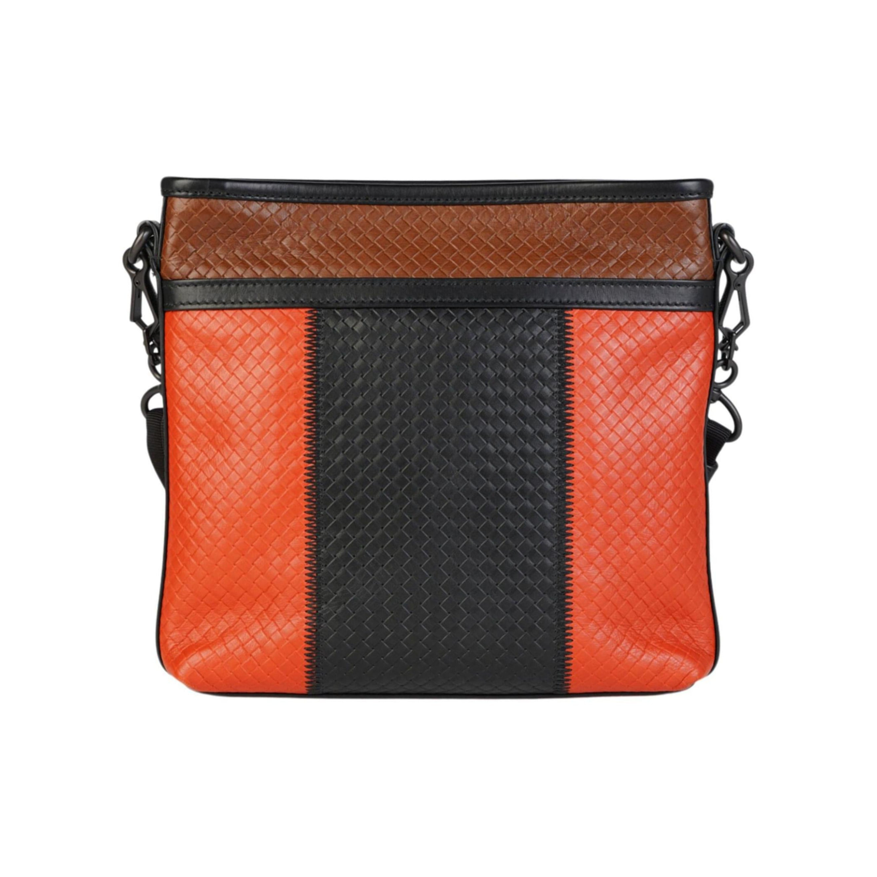 Bottega Veneta Tri Color Intrecciato Leather Crossbody Bag