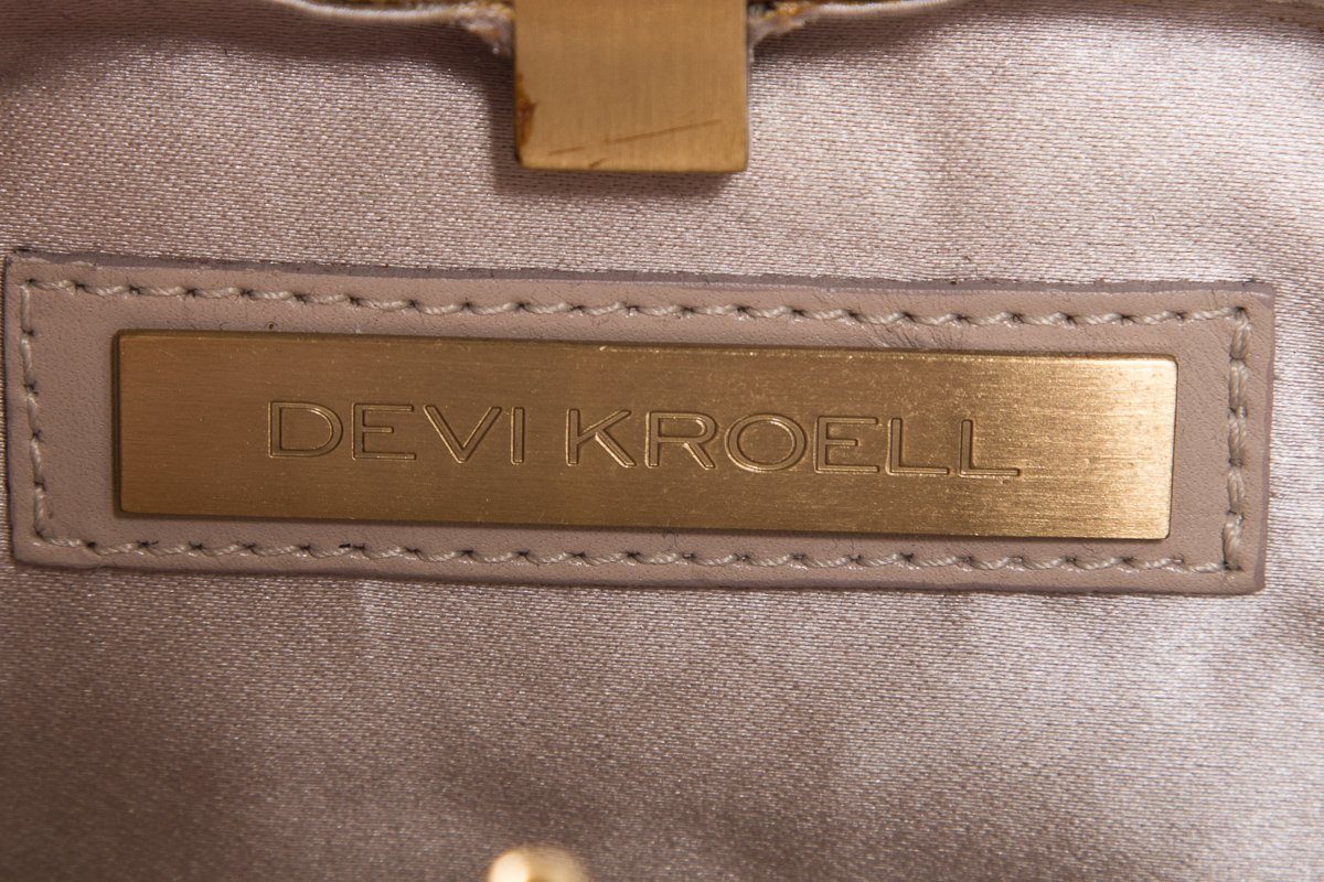 Devi Kroell Wooden Box Crystal Embellished Clutch