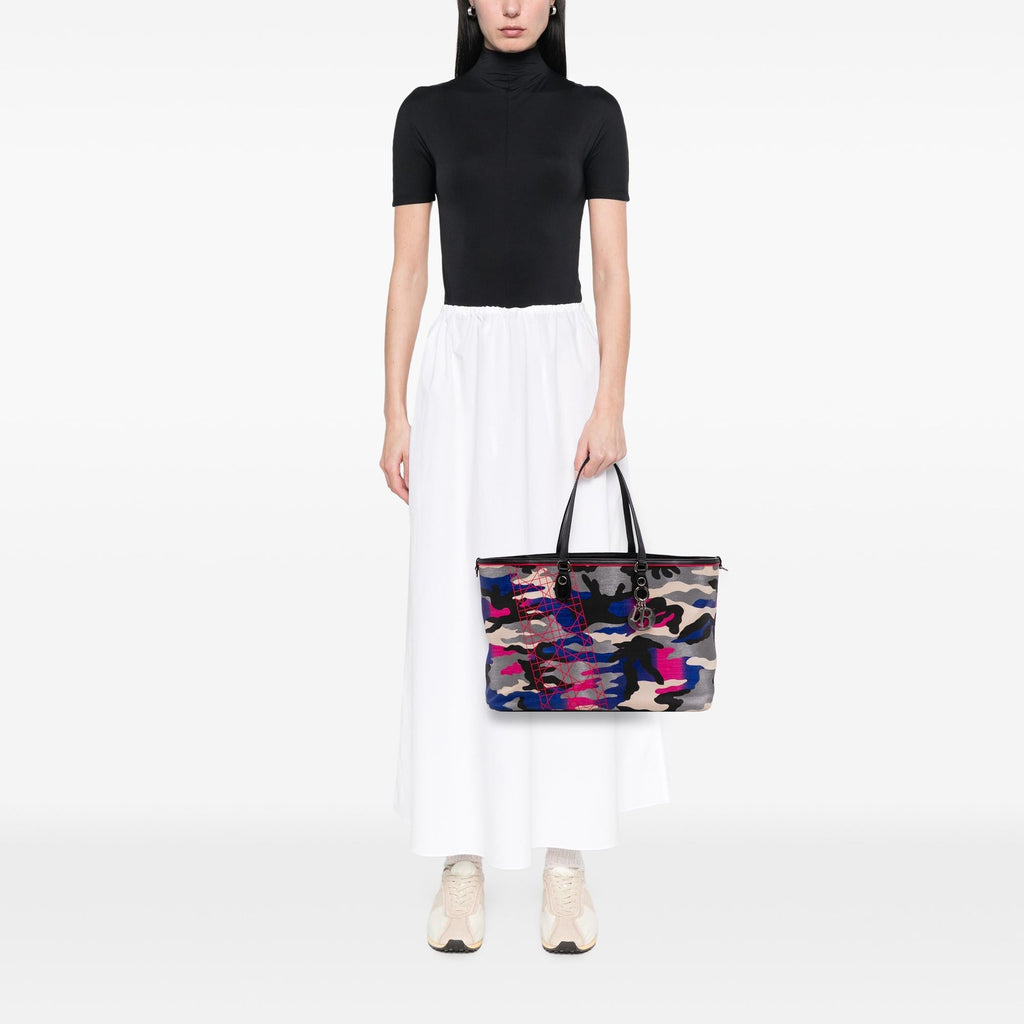 Dior Anselm Reyle Large Canvas Camoflage Tote