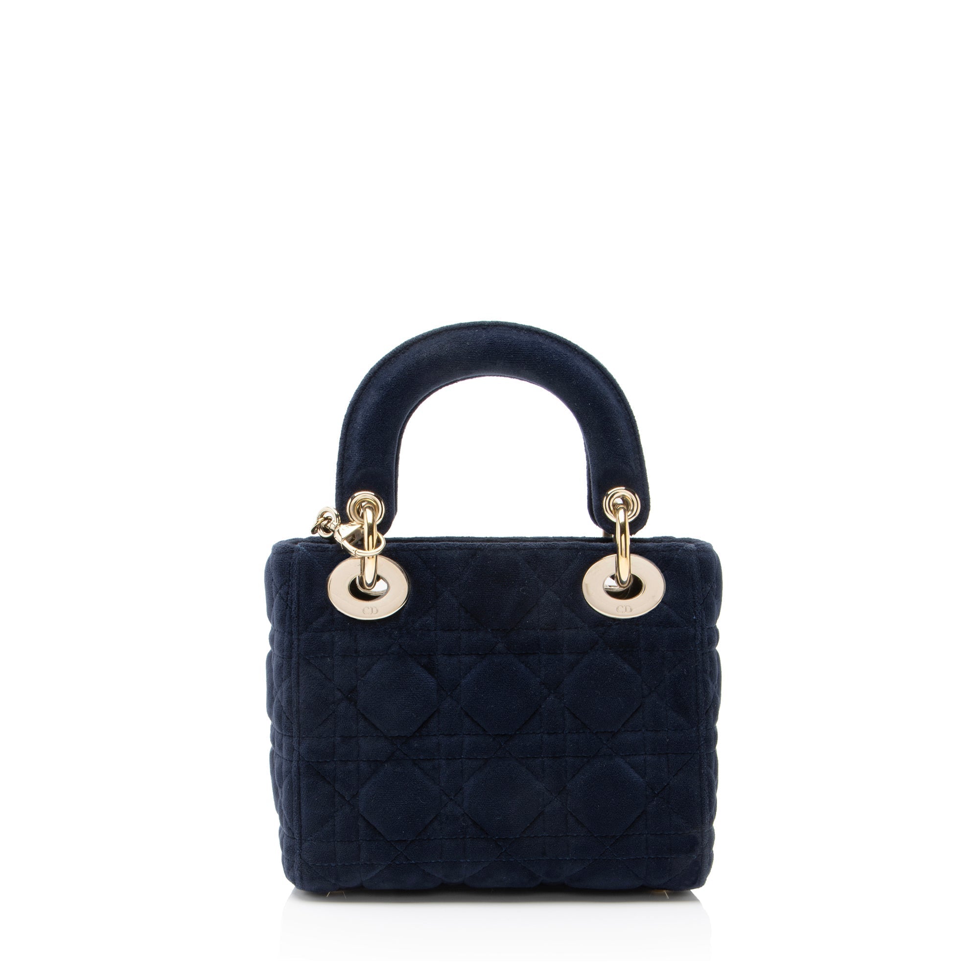 Dior Cannage Velvet Crystal Lady Dior Mini Tote