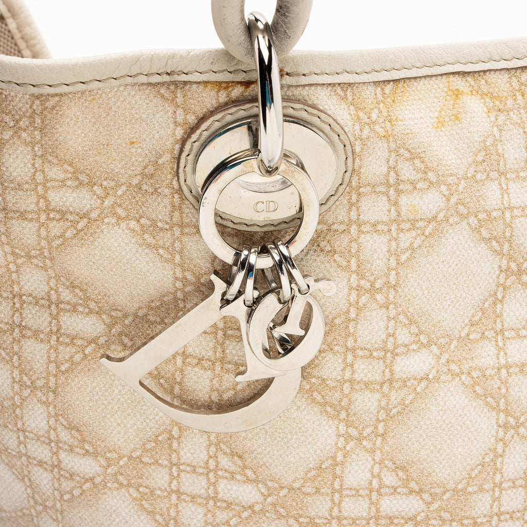Dior Canvas Knot Cherie Shopping Tote (SHF-87QxeJ)