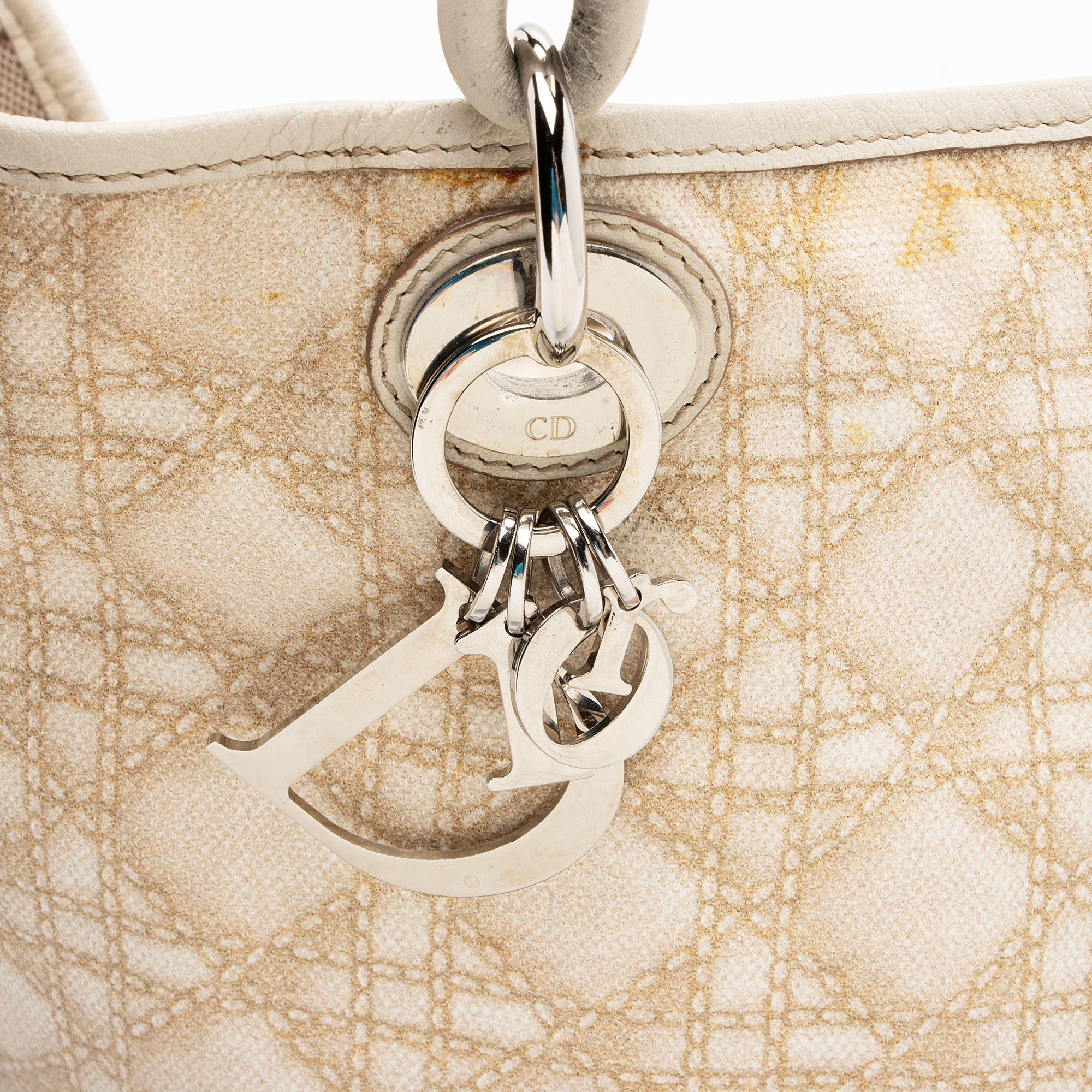 Dior Canvas Knot Cherie Shopping Tote (SHF-87QxeJ)