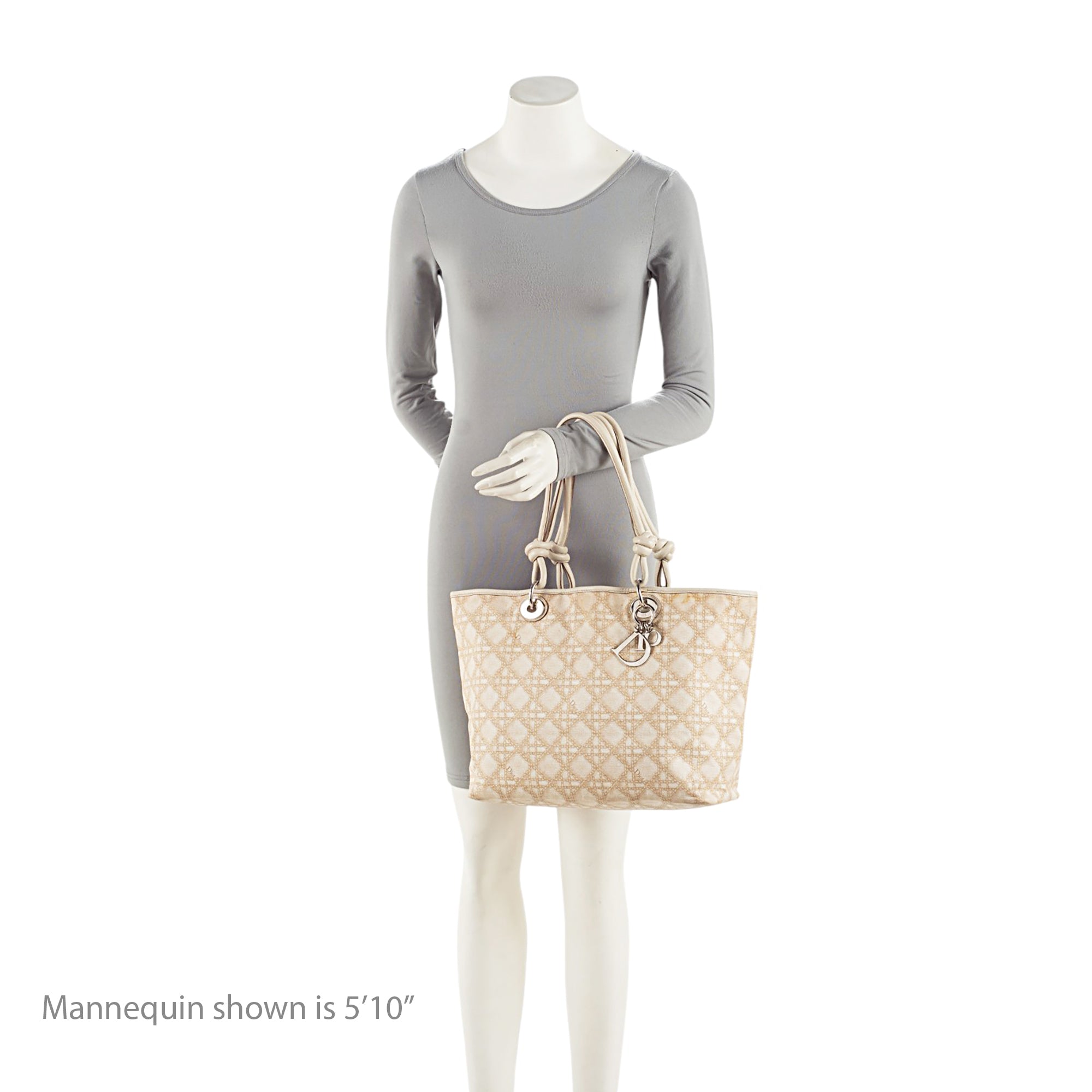 Dior Canvas Knot Cherie Shopping Tote (SHF-87QxeJ)