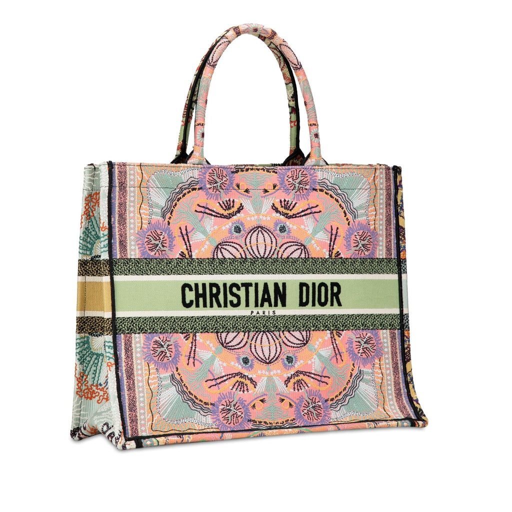 Dior Cruise Large Lights Embroidered Multicolor Canvas Book Tote (SHG-aorY1I)