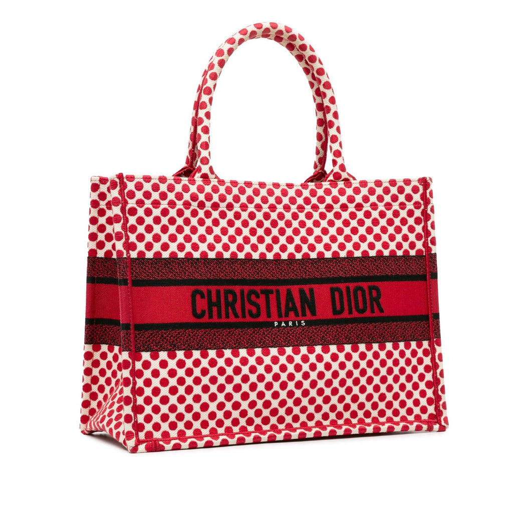Dior DiorAmour Medium Embroidered Canvas Dots Book Tote