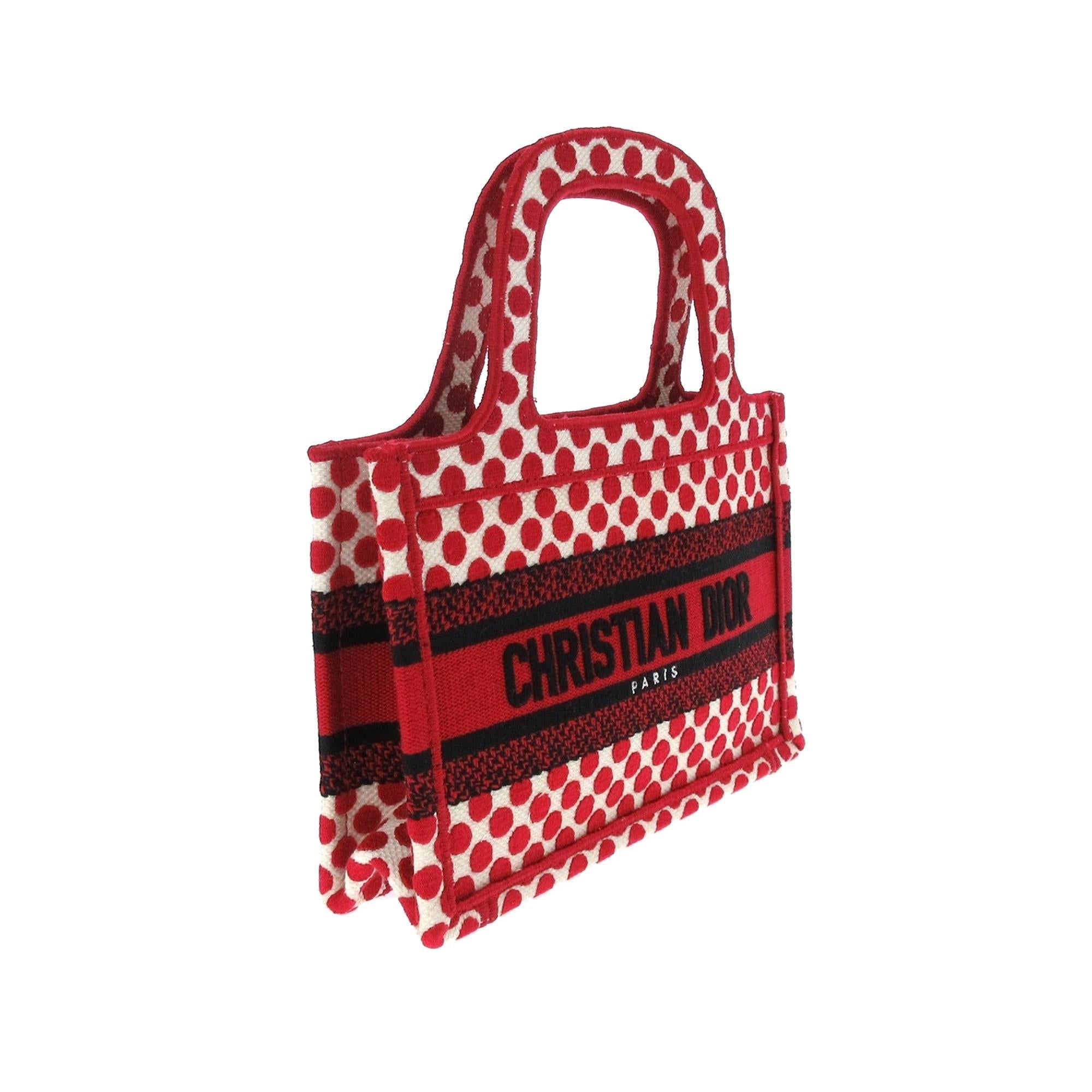 Dior DiorAmour Mini Embroidered Canvas Dots Book Tote