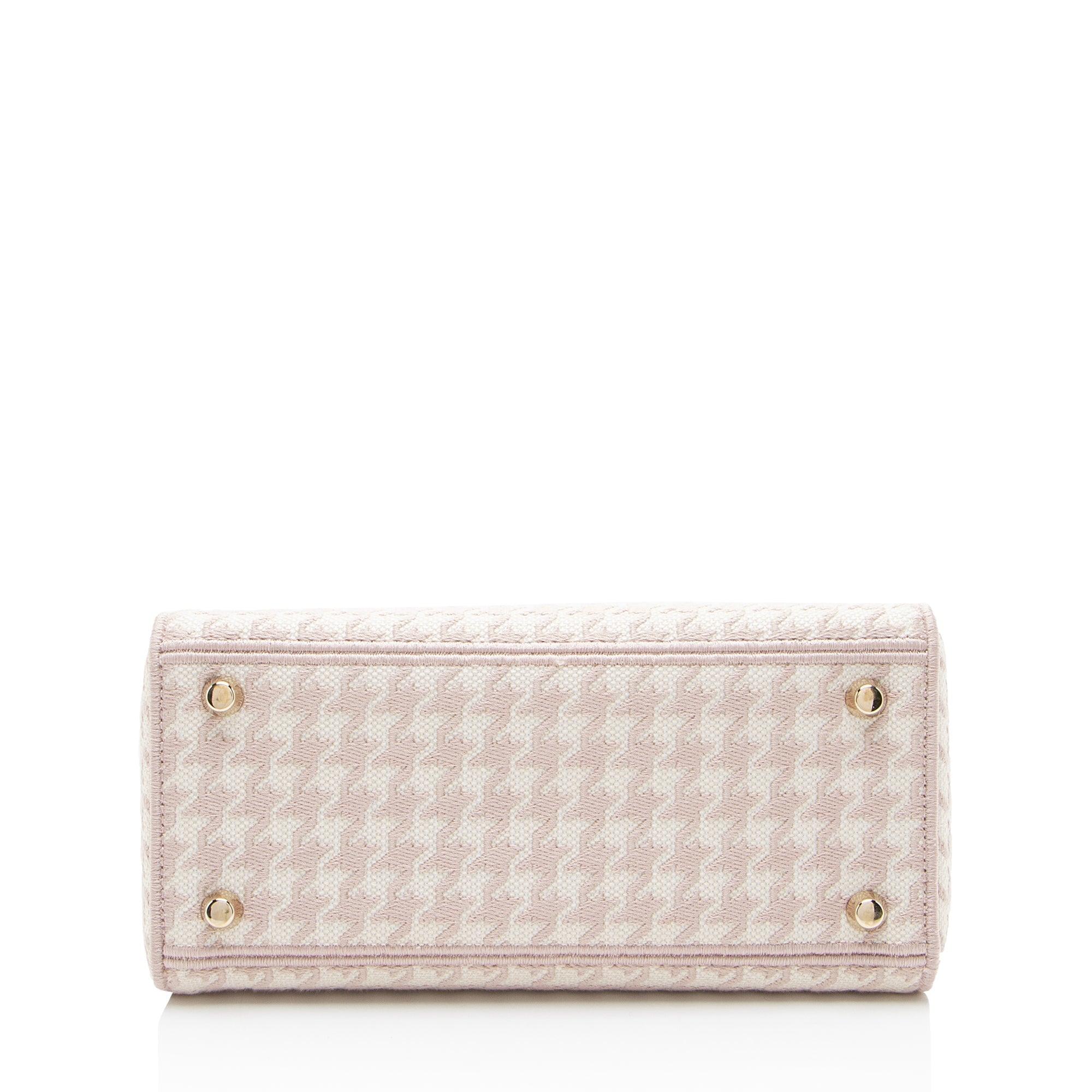 Dior Embroidered Houndstooth Canvas Lady D-Lite Medium Tote
