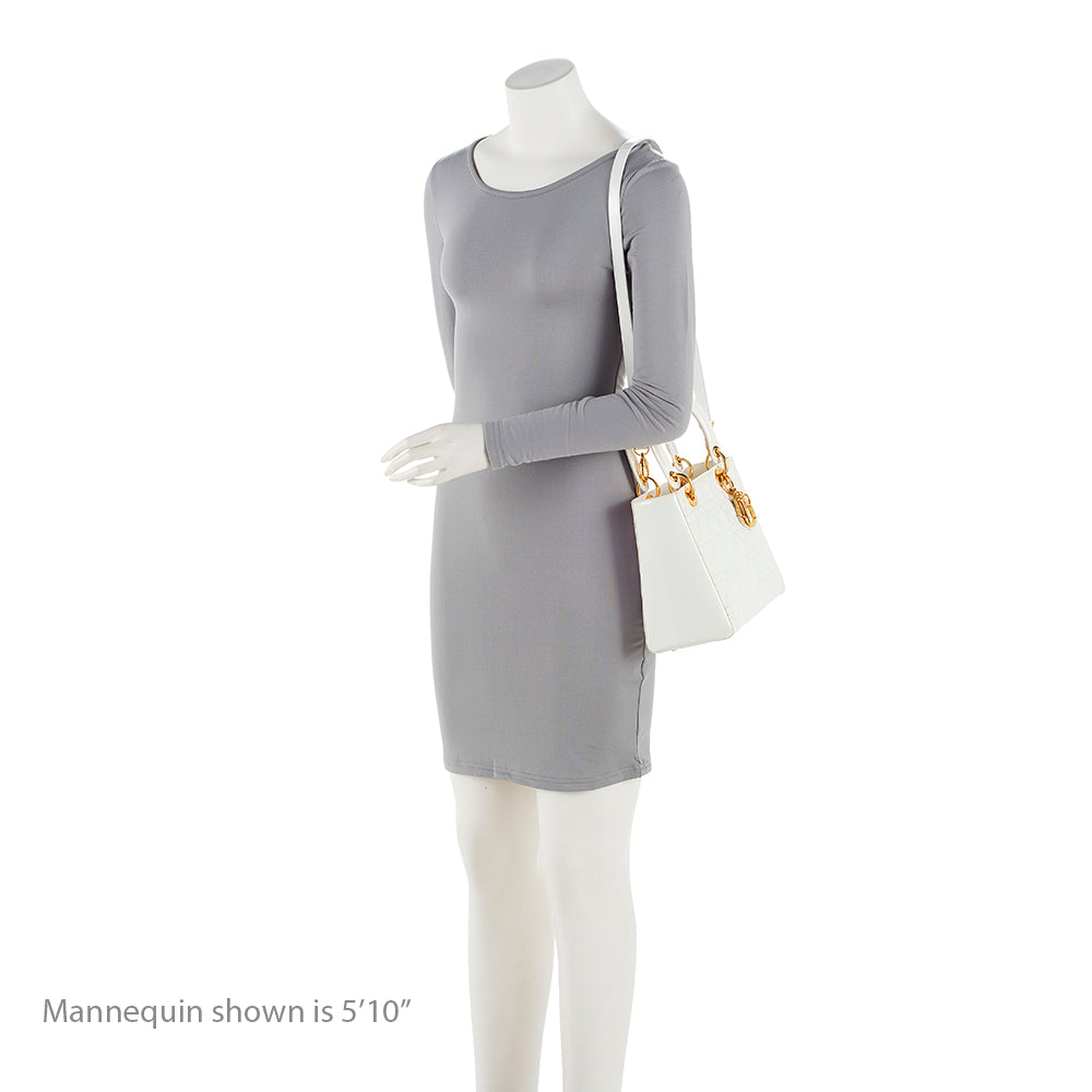 Dior 1:1 Rep Leather Lady Dior Medium Tote (SHF-20994)