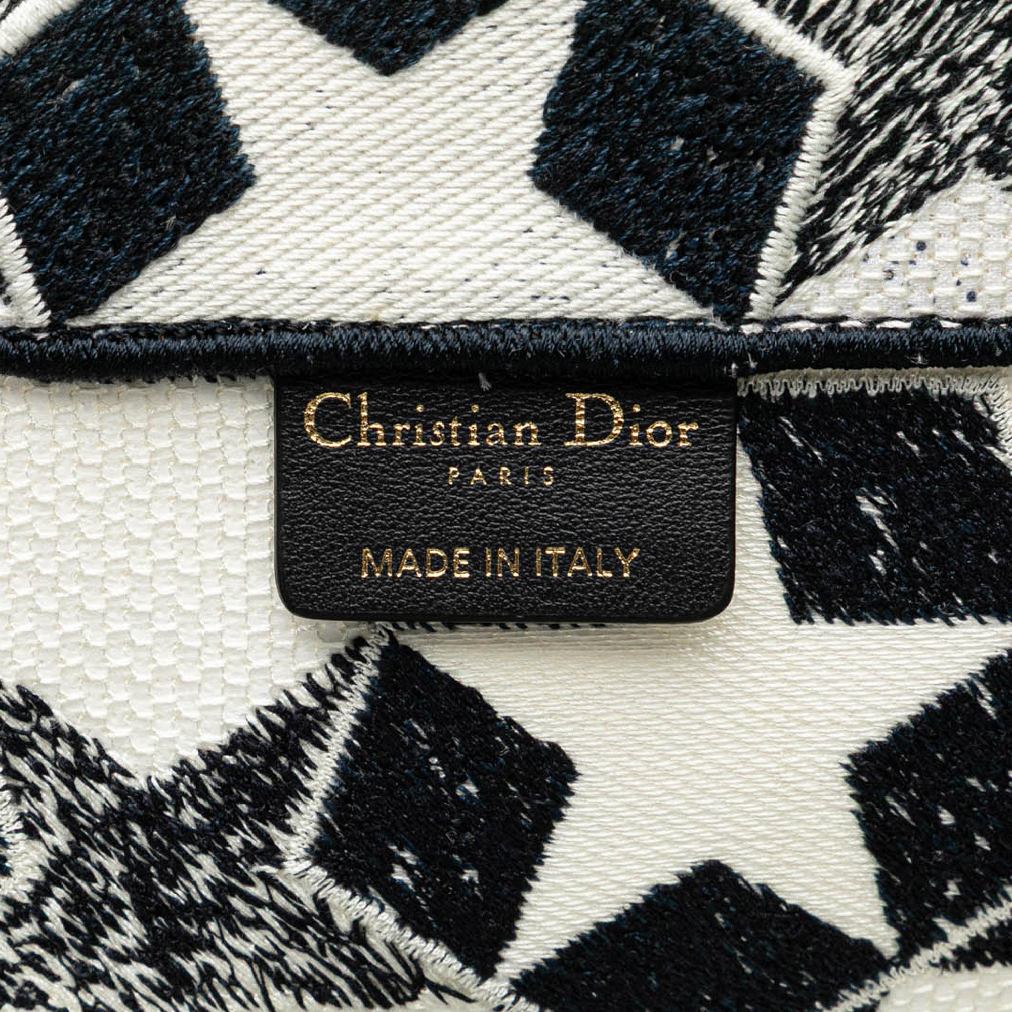 Dior Large Canvas Embroidered Lucky Star Book Tote