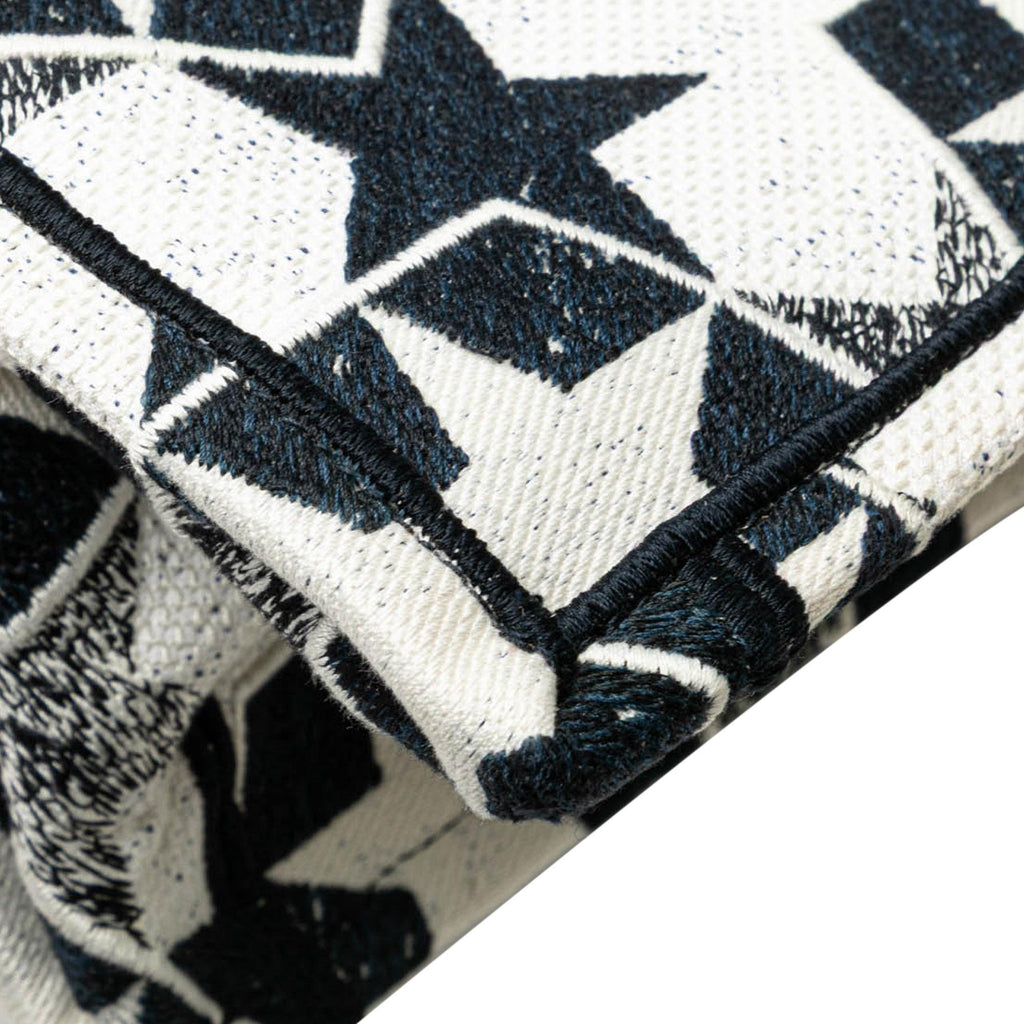 Dior Large Canvas Embroidered Lucky Star Book Tote