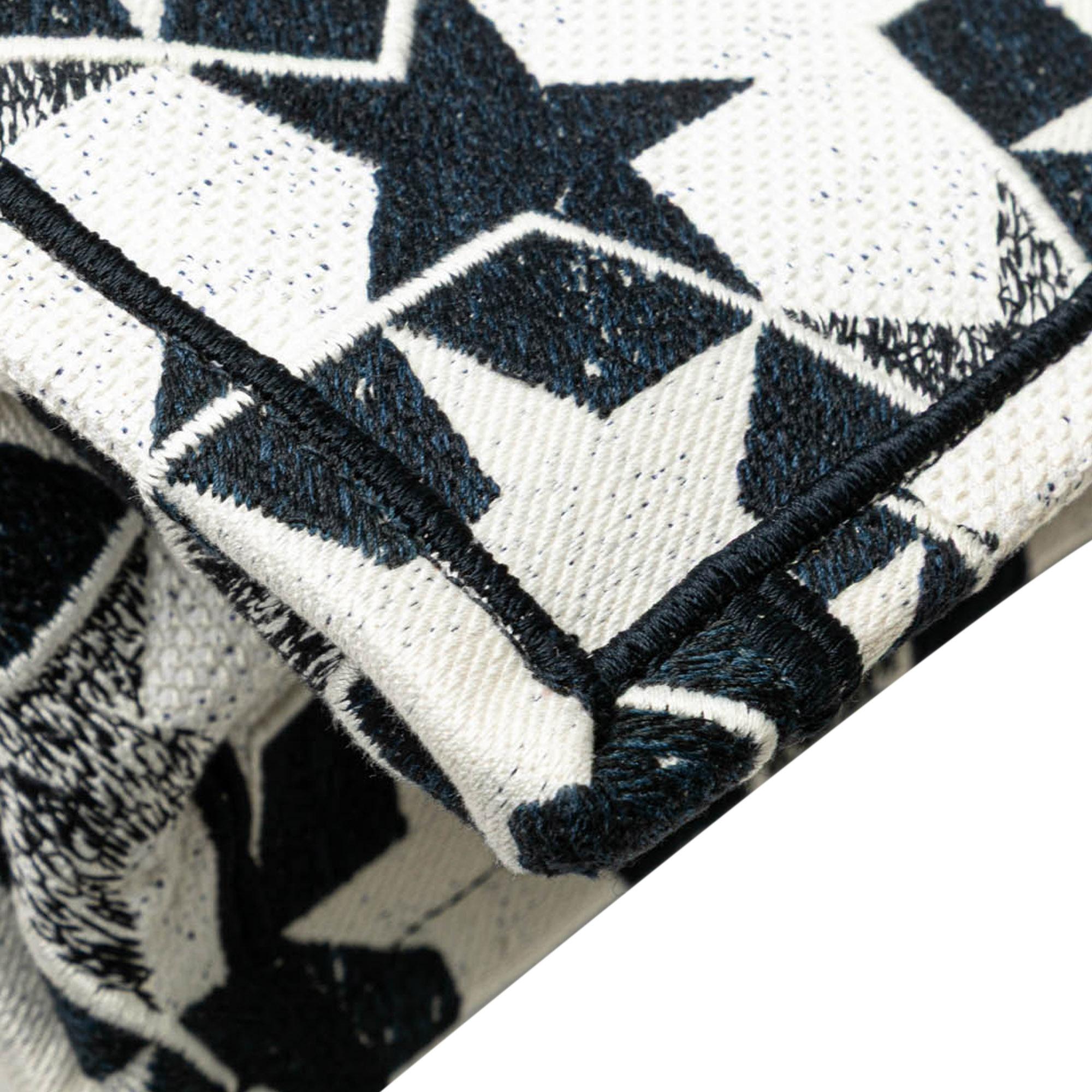 Dior Large Canvas Embroidered Lucky Star Book Tote