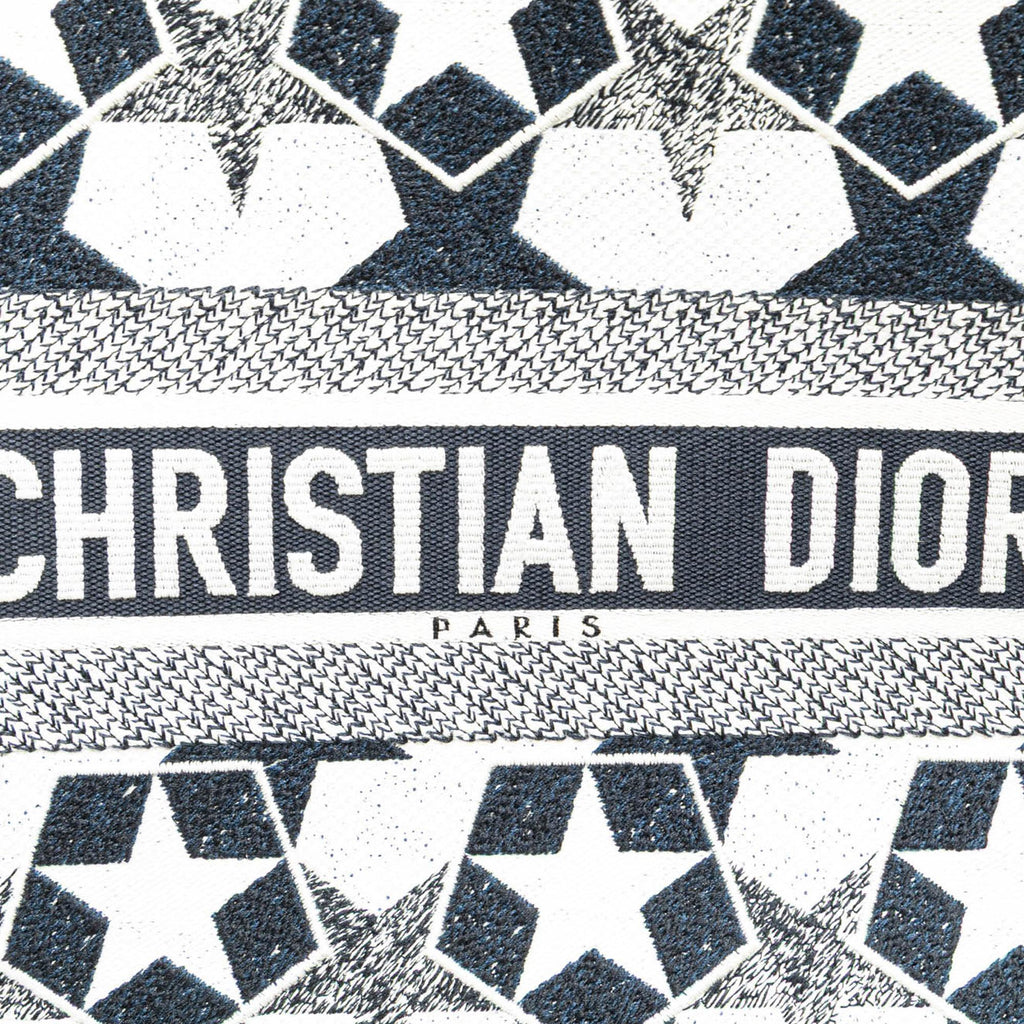 Dior Large Canvas Embroidered Lucky Star Book Tote