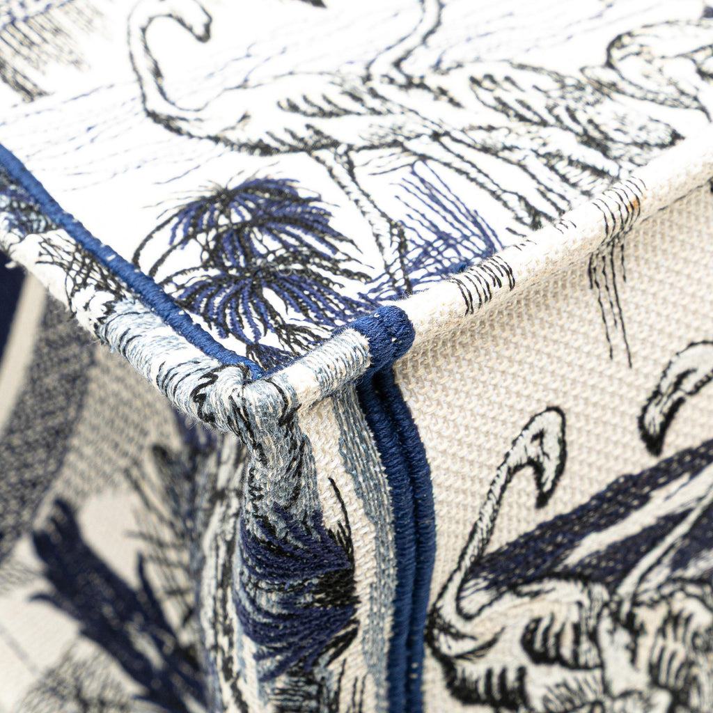 Dior Large Canvas Embroidered Palm Tree Toile De Jouy Book Tote