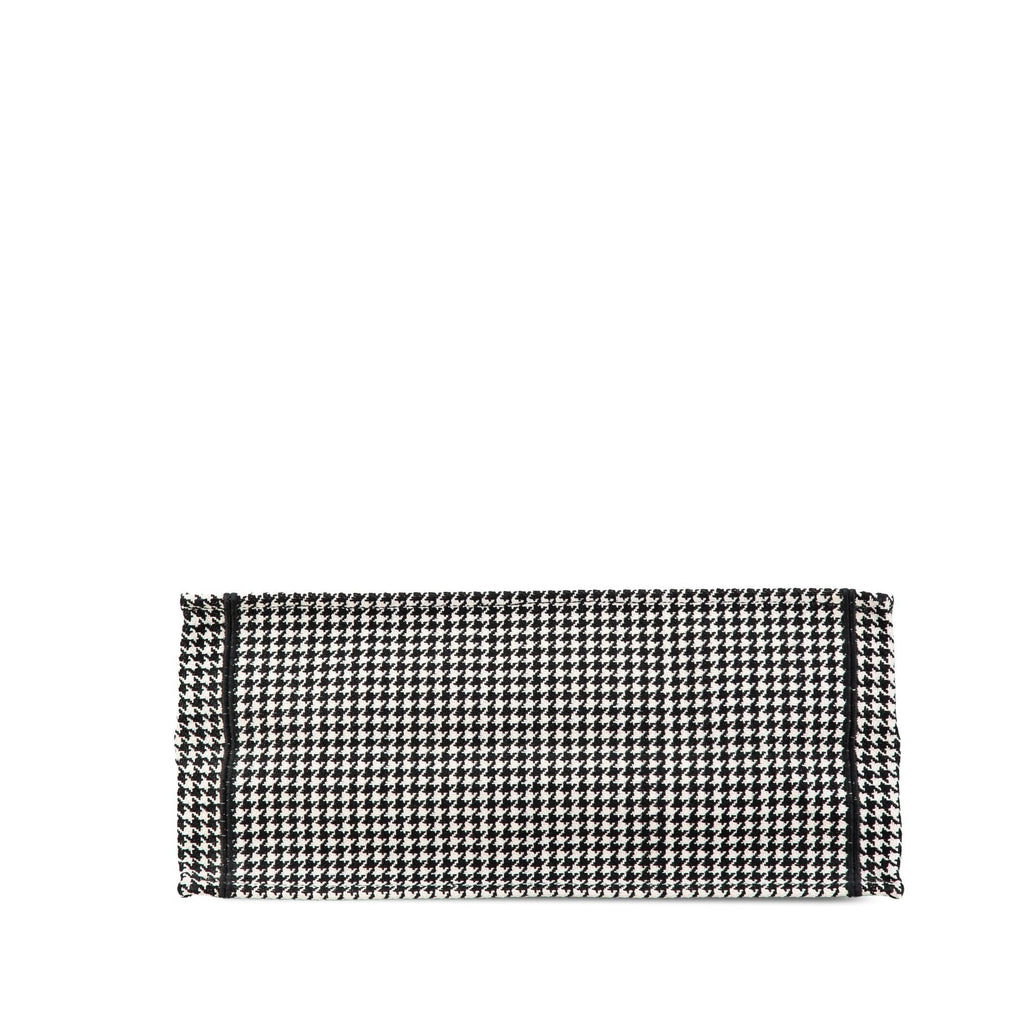 Dior Large Canvas Houndstooth Embroidered Book Tote