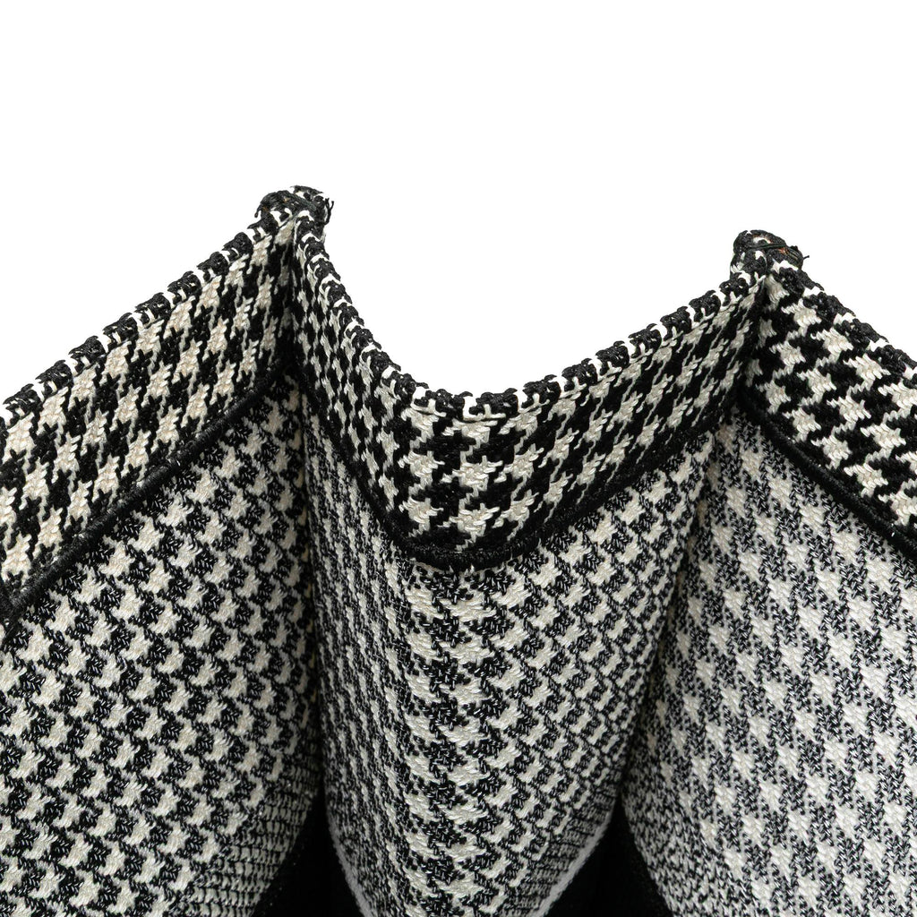 Dior Large Canvas Houndstooth Embroidered Book Tote