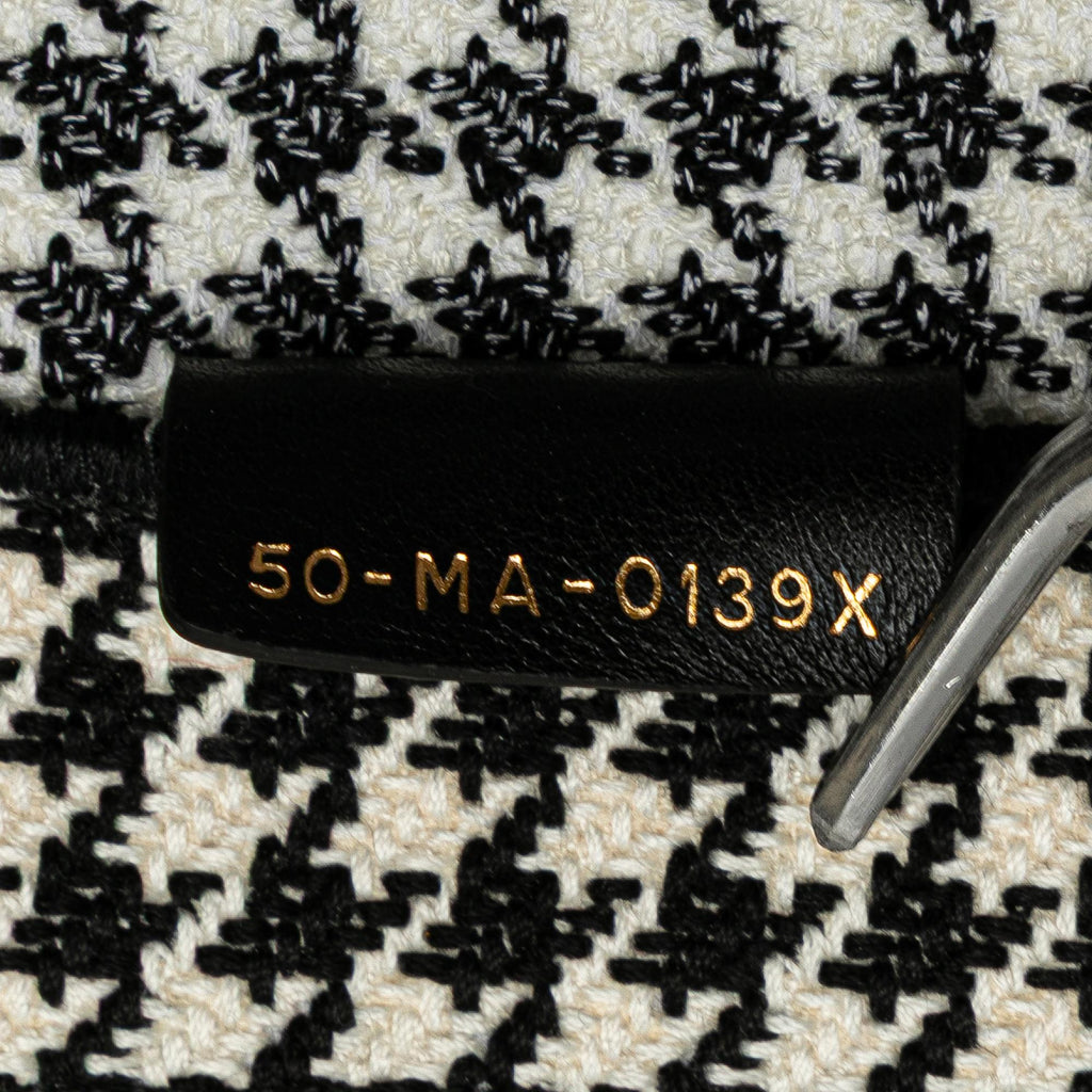 Dior Large Canvas Houndstooth Embroidered Book Tote