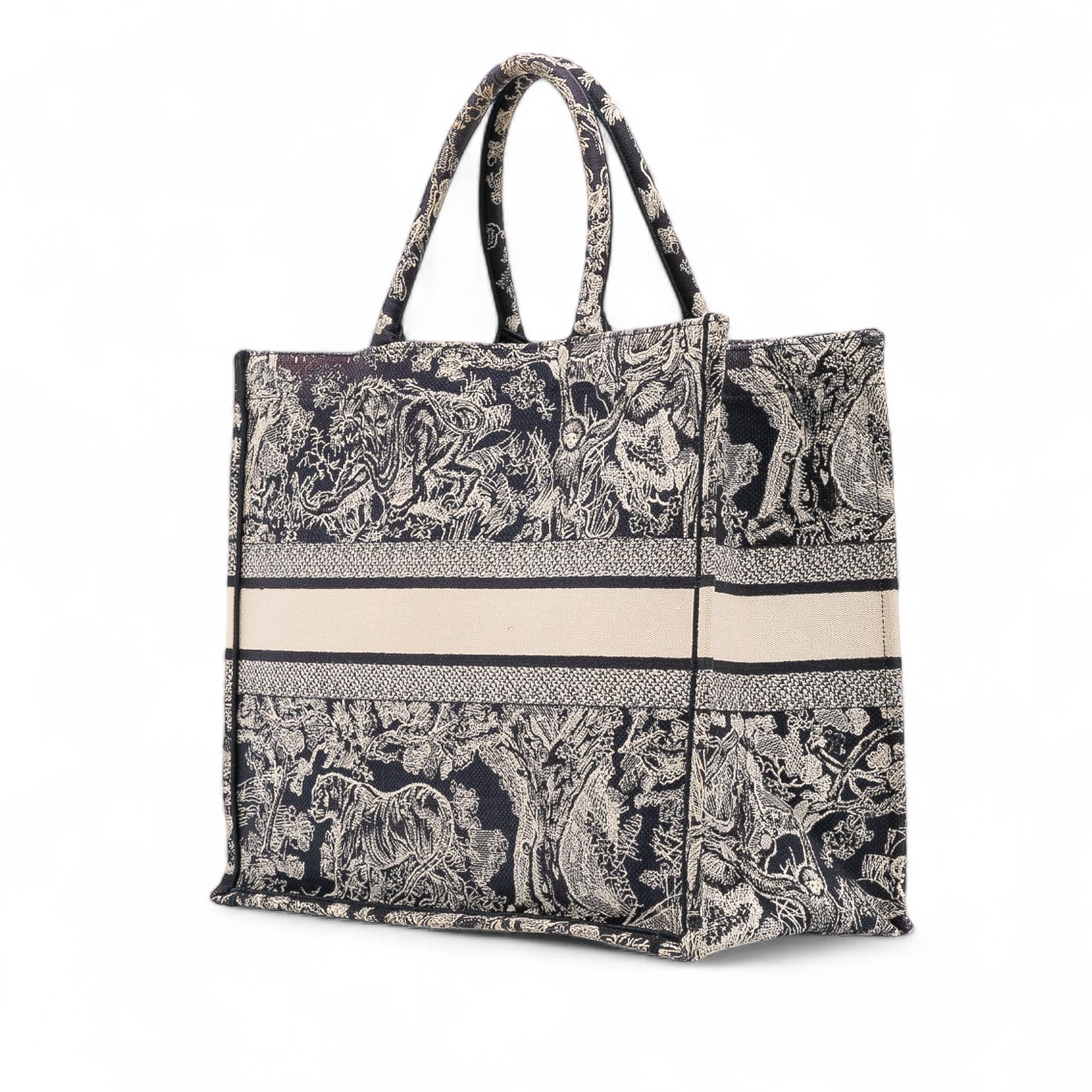 Dior Large Canvas Toile de Jouy Reverse Embroidered Book Tote