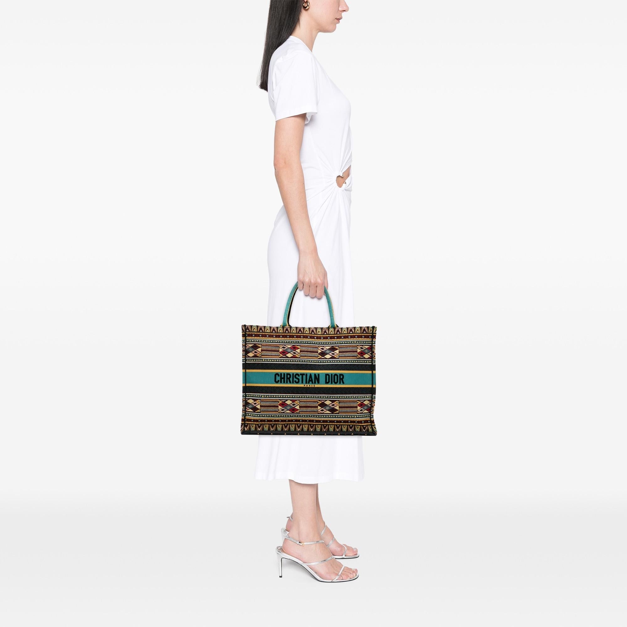 Dior Large Embroidered Canvas Book Tote