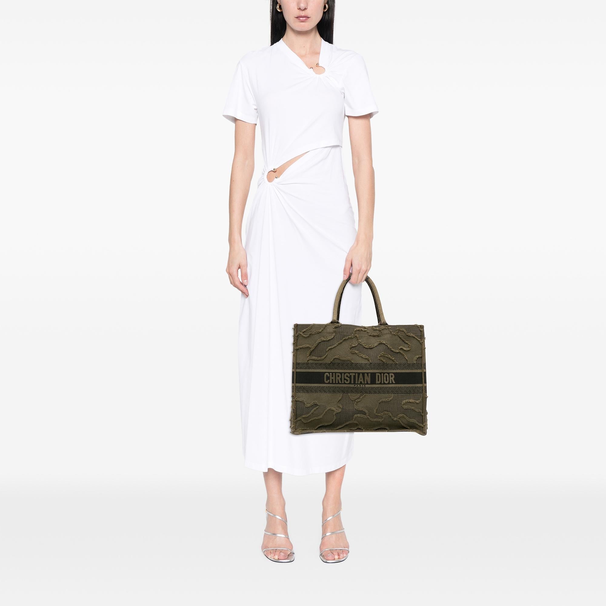 Dior Large Embroidered Canvas Camouflage Book Tote