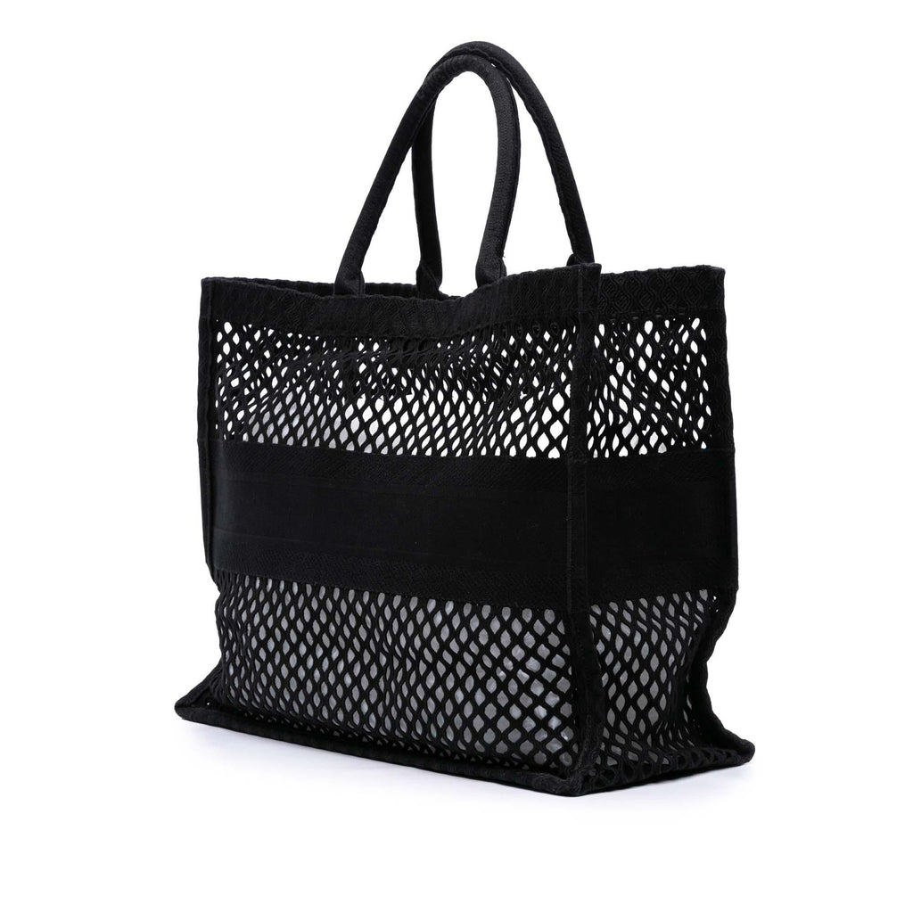 Dior Large Embroidered Mesh Book Tote