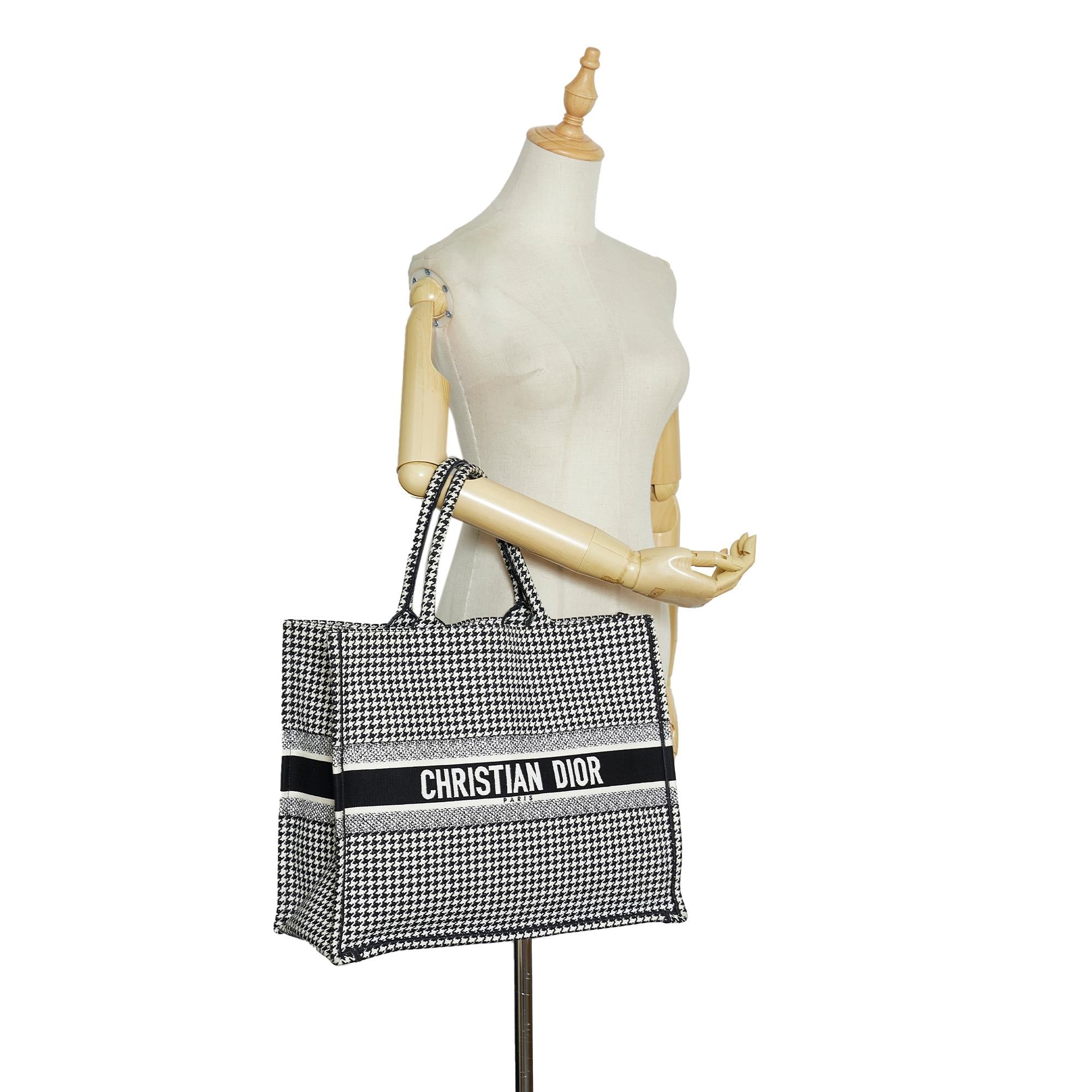 Dior Large Houndstooth Book Tote