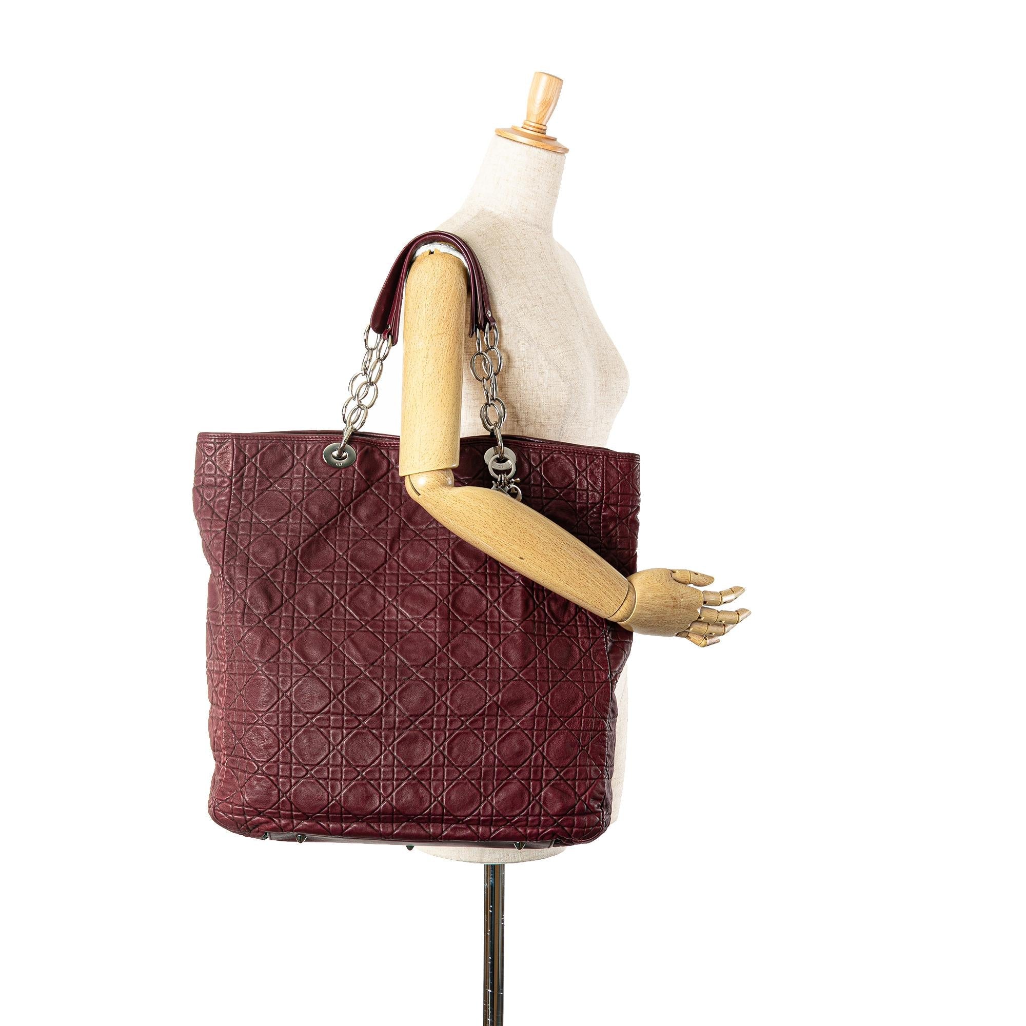 Dior Large Lambskin Cannage Lady Dior Soft Shopping Tote (SHG-kg4Y5I)