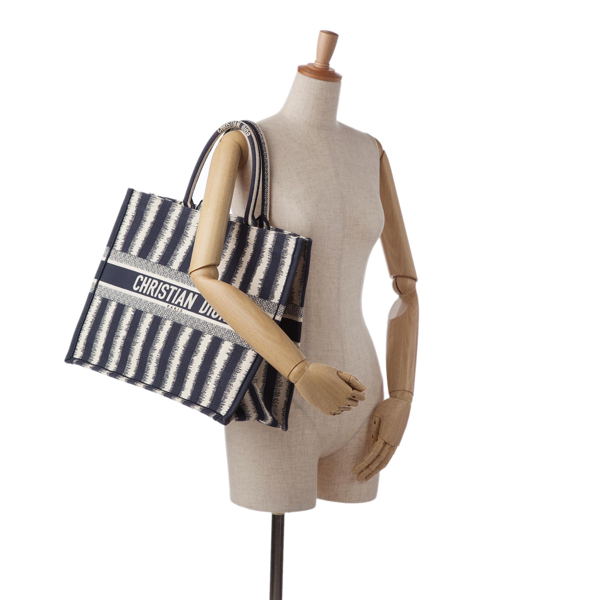 Dior Large Striped Book Tote (SHG-WRxHGK)