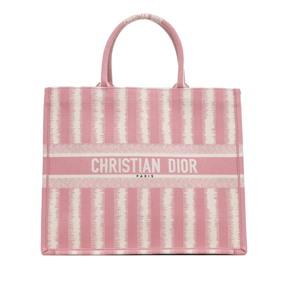 Dior Large Striped Book Tote (SHG-MhBhgW)
