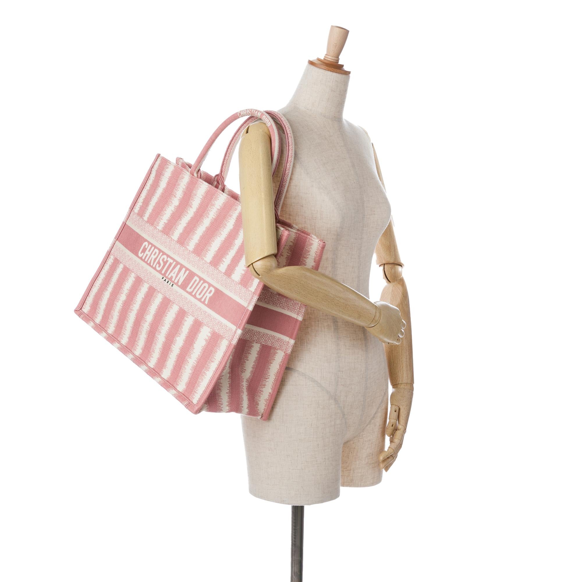 Dior Large Striped Book Tote