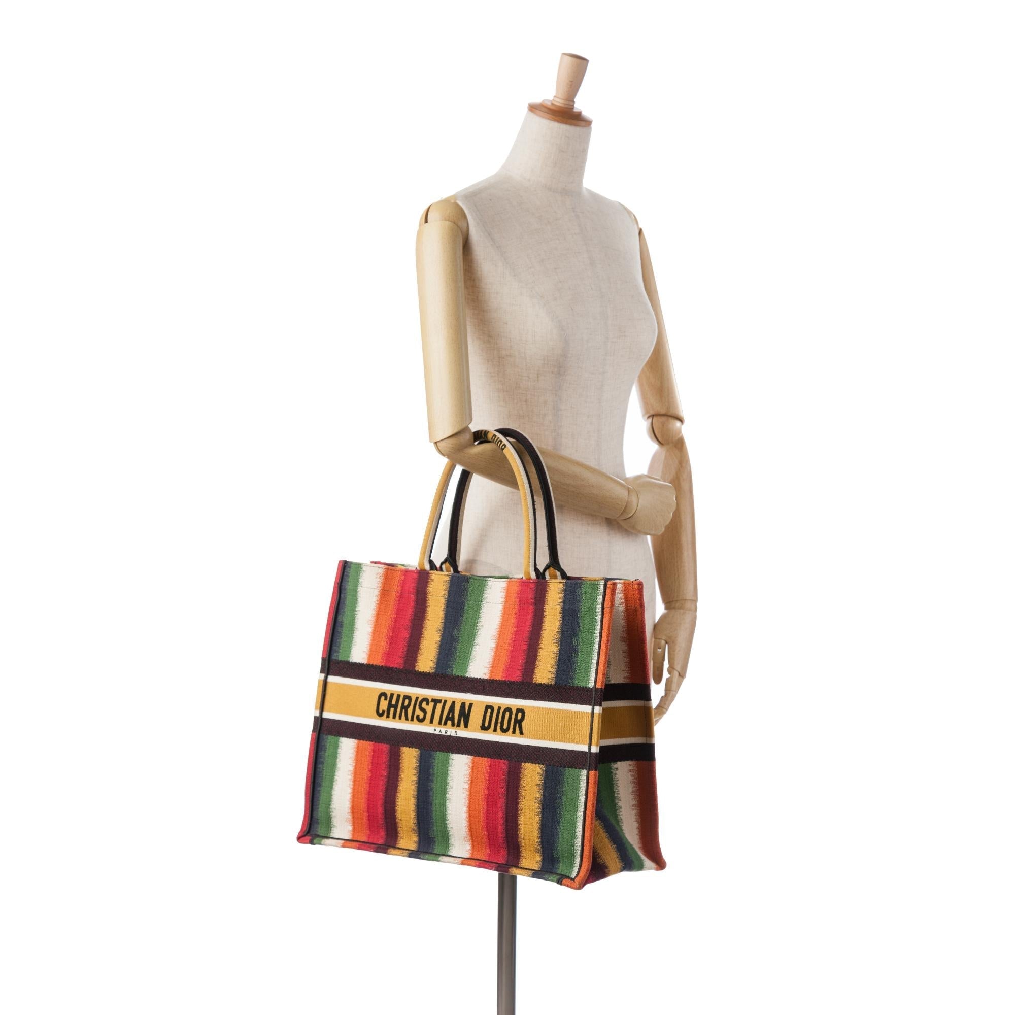 Dior Large Striped Book Tote