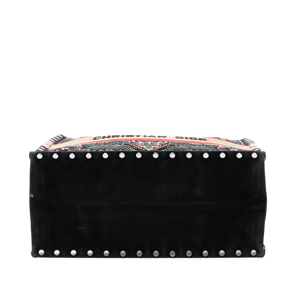 Dior Large Studded Embroidered Velvet Heart Lights Book Tote