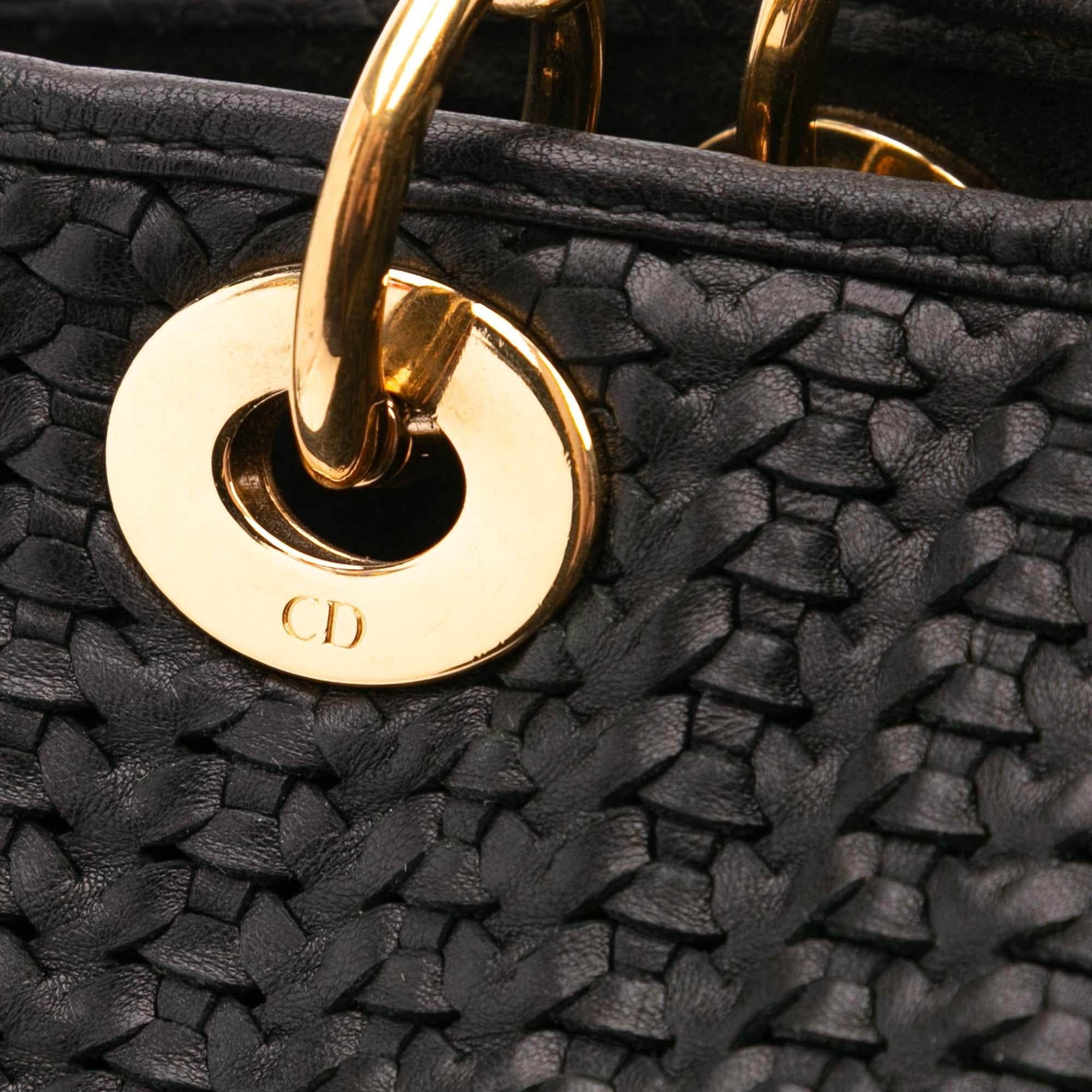 Dior Large Woven Lambskin Lady Dior Soft Shopping Tote