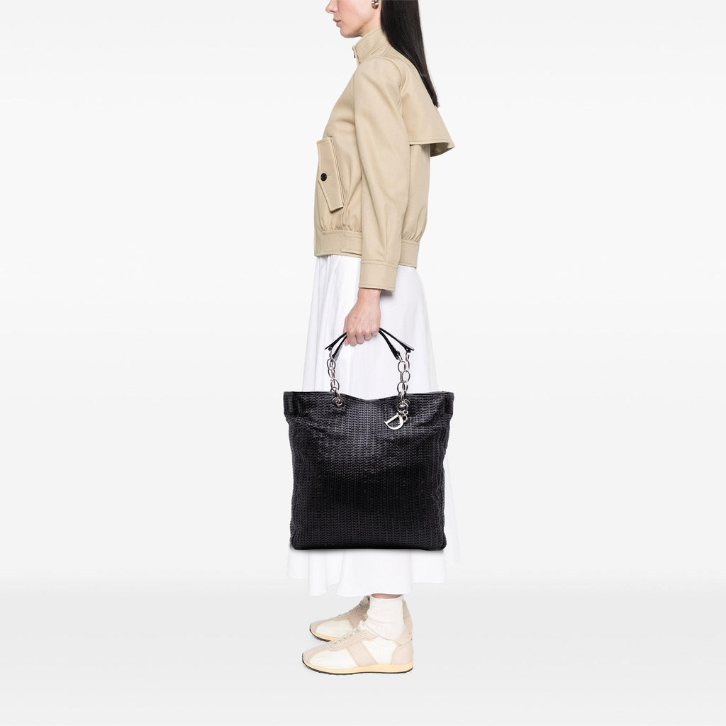 Dior Large Woven Lambskin Lady Dior Soft Shopping Tote
