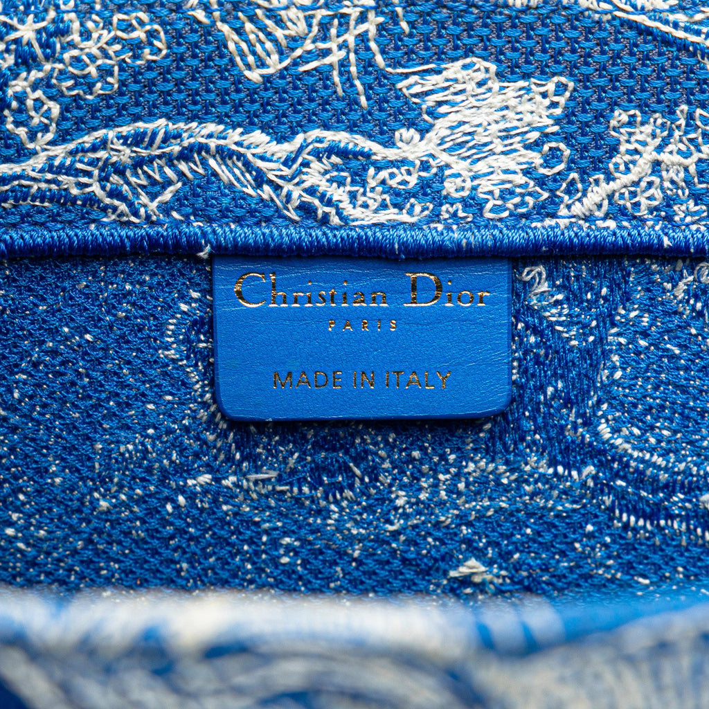 Dior Medium Canvas Embroidered Dioriviera Toile De Jouy Book Tote