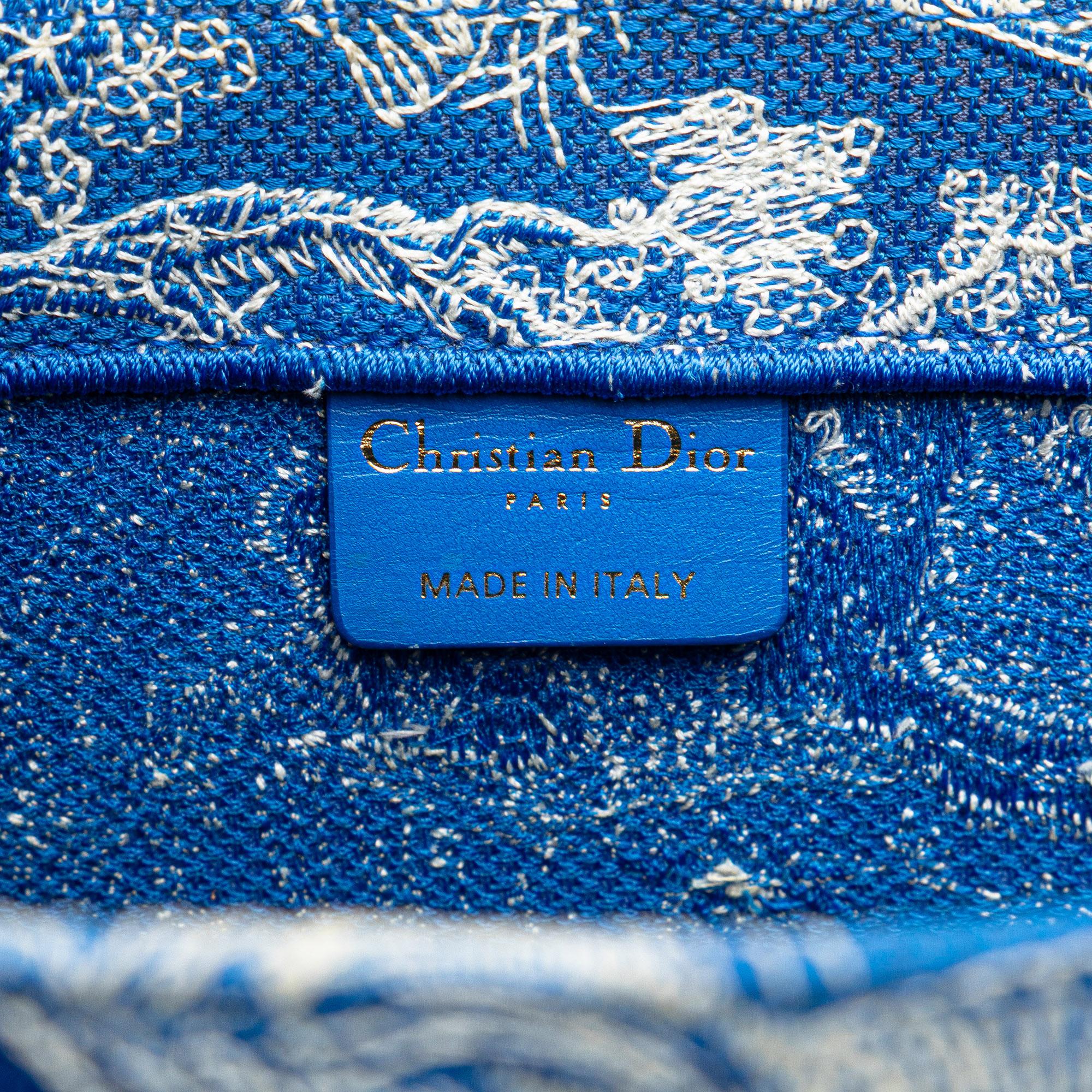 Dior Medium Canvas Embroidered Dioriviera Toile De Jouy Book Tote
