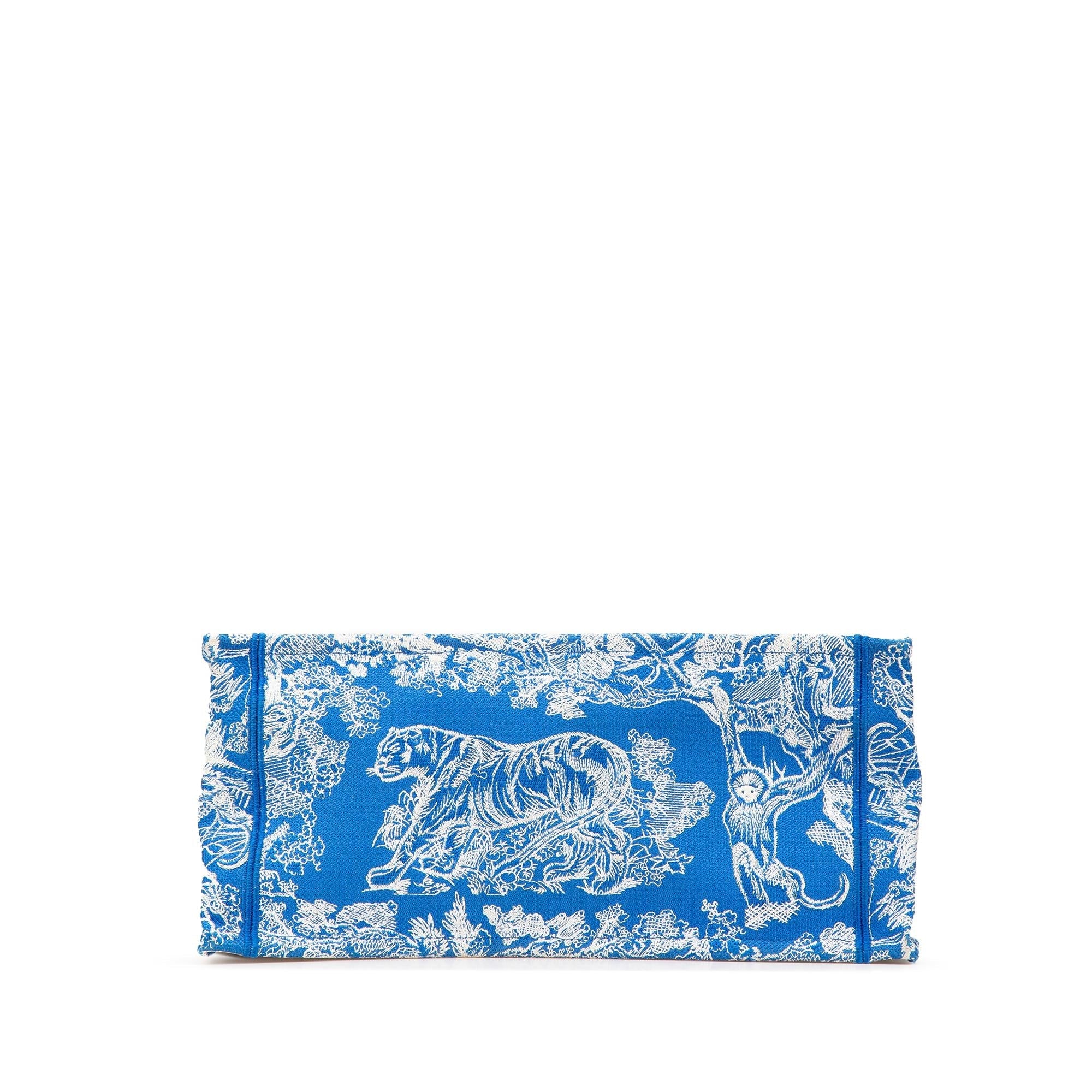 Dior Medium Canvas Embroidered Dioriviera Toile De Jouy Book Tote