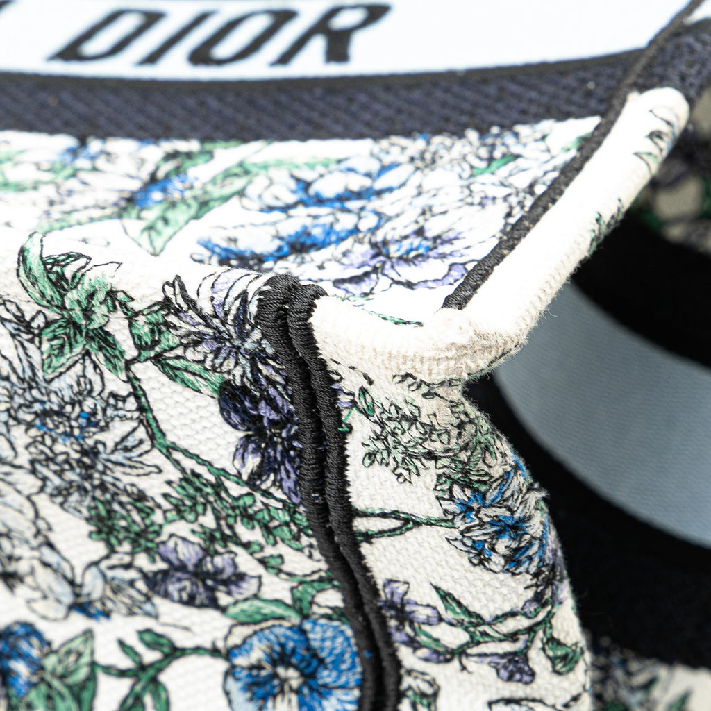 Dior Medium Canvas Embroidered Flowers Book Tote