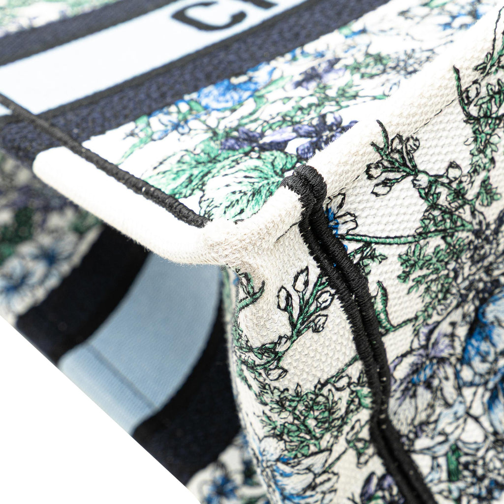 Dior Medium Canvas Embroidered Flowers Book Tote